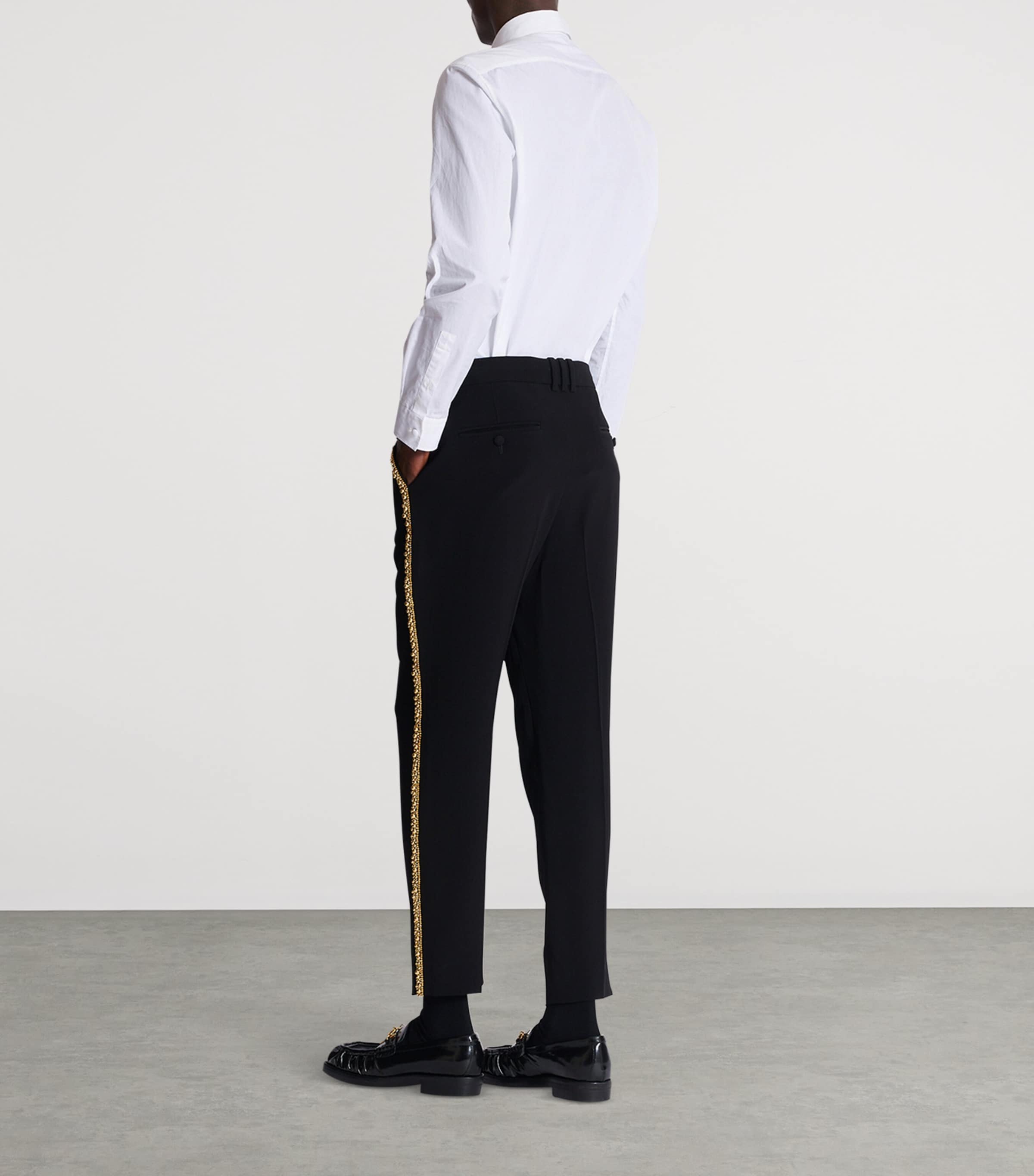 Embellished Slim Tailored Trousers EAD NOIR/OR Image 7
