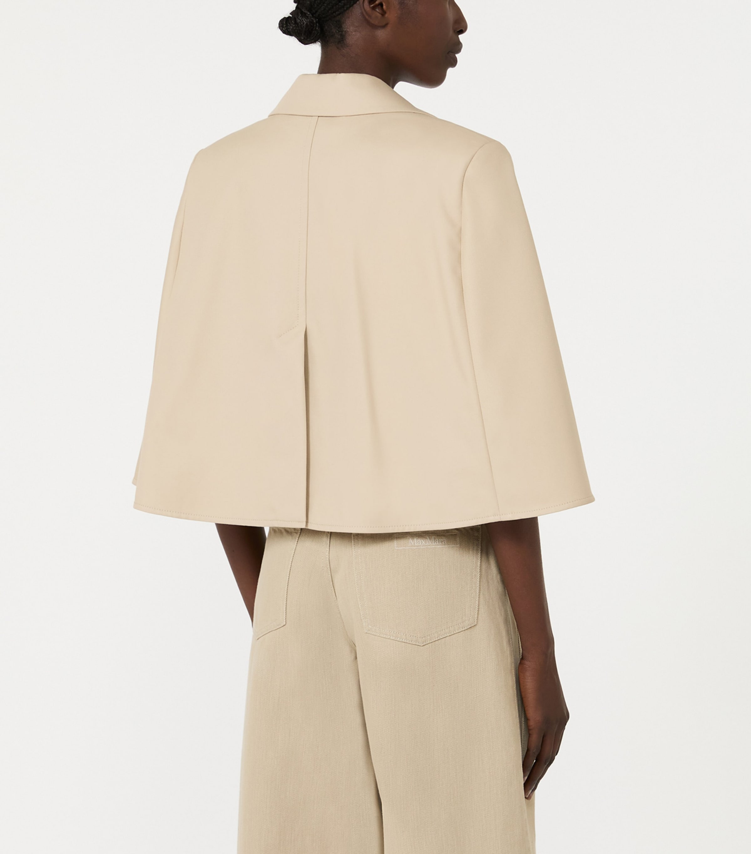 Max Mara Womens Cotton Gabardine Water-Repellent Cape Stone Image 4