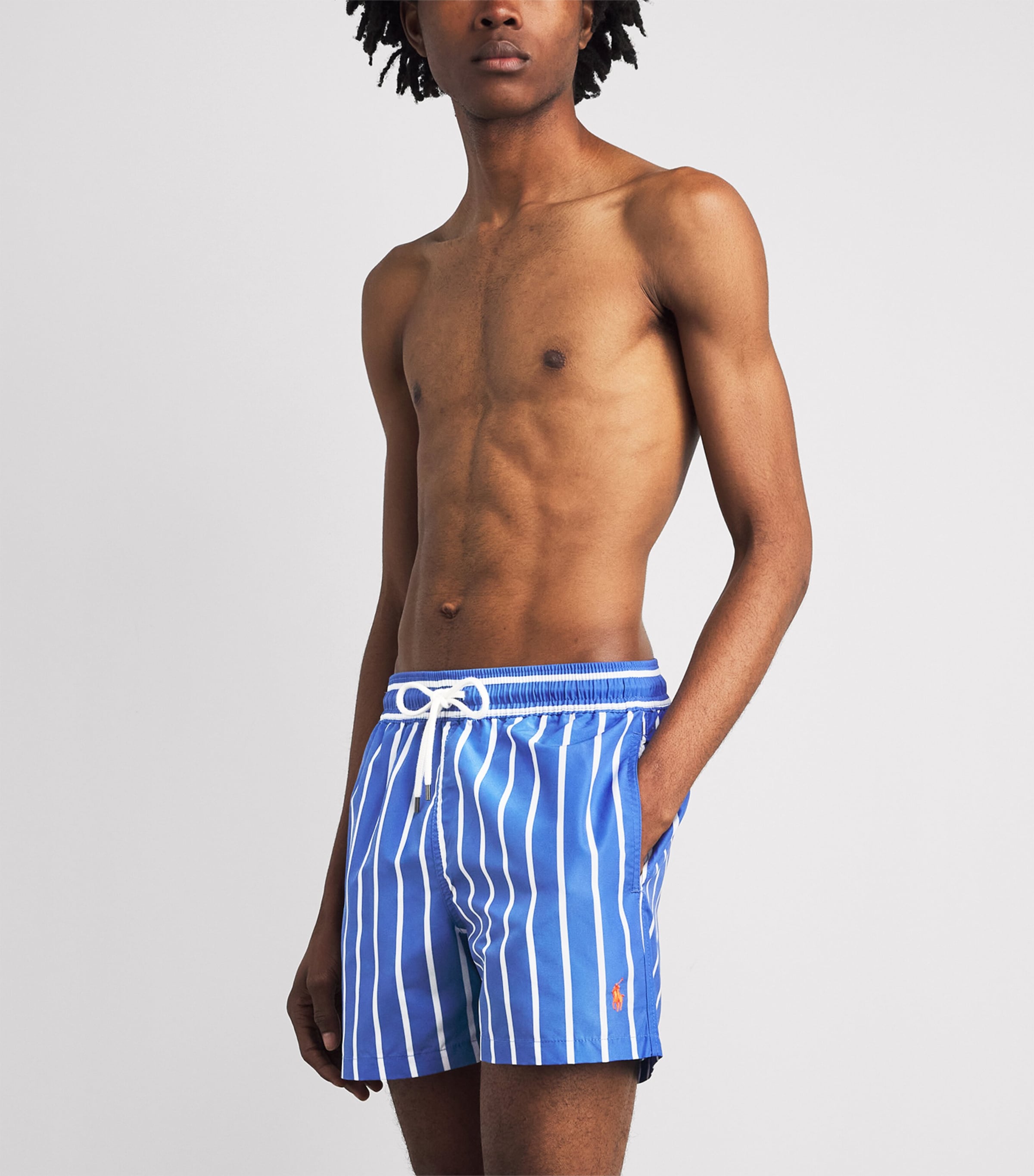 Polo Ralph Lauren Mens Stripe Traveller Swim Shorts Blue Vricl Wde Strpe Image 3