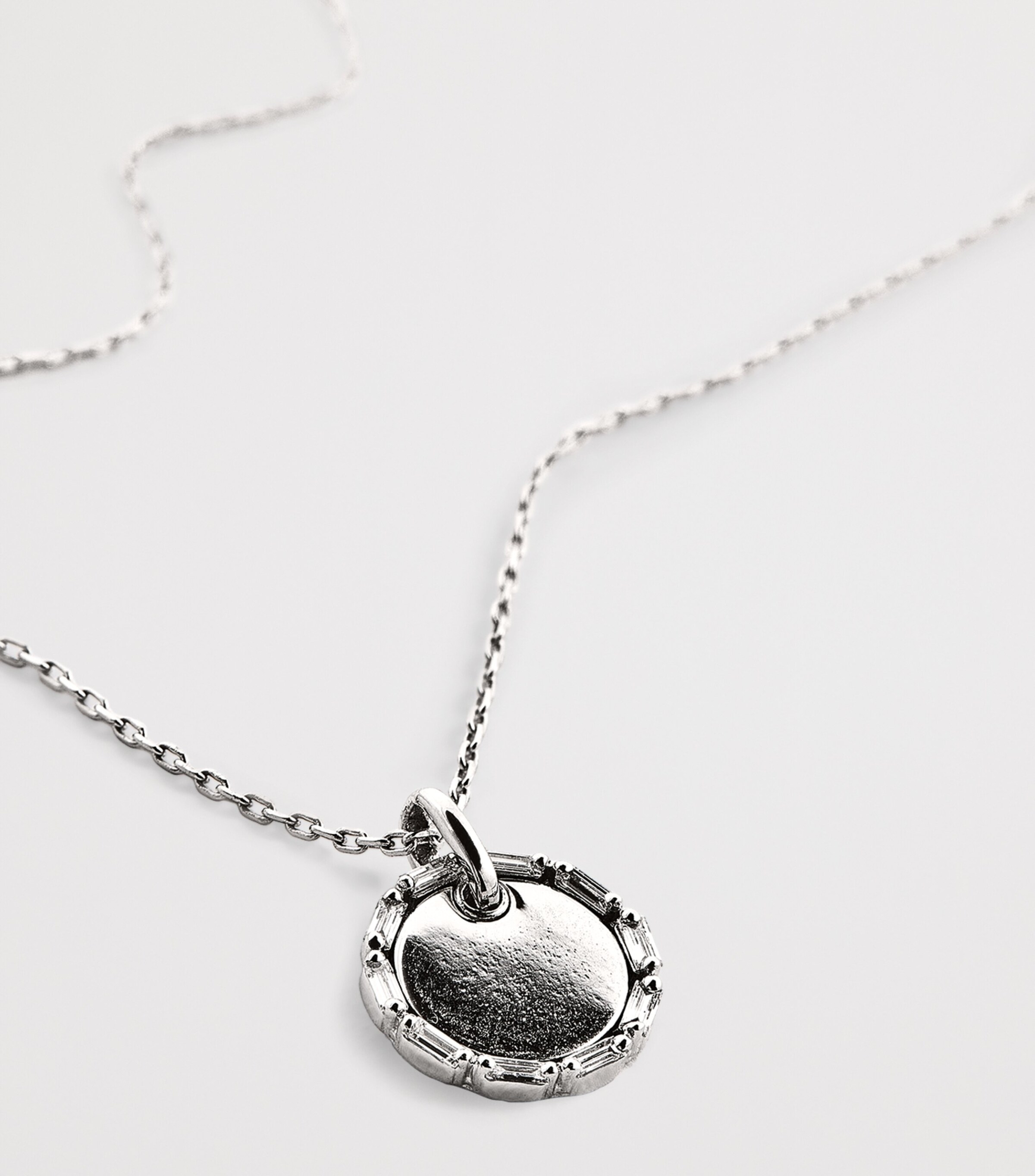 Mini White Gold and Diamond Golden Age Necklace 18K WG/WD Image 4