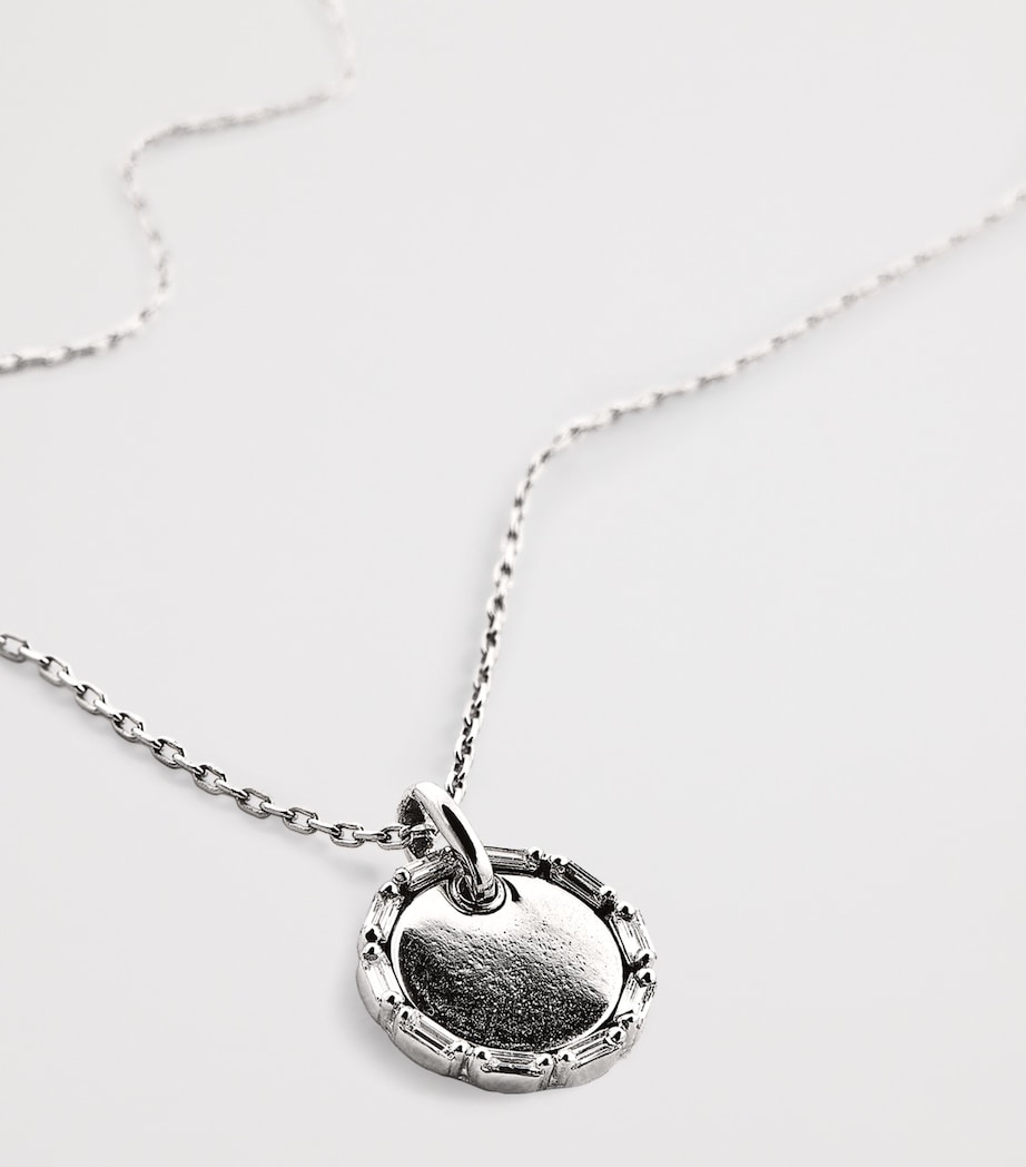 Mini White Gold and Diamond Golden Age Necklace 18K WG/WD Image 4