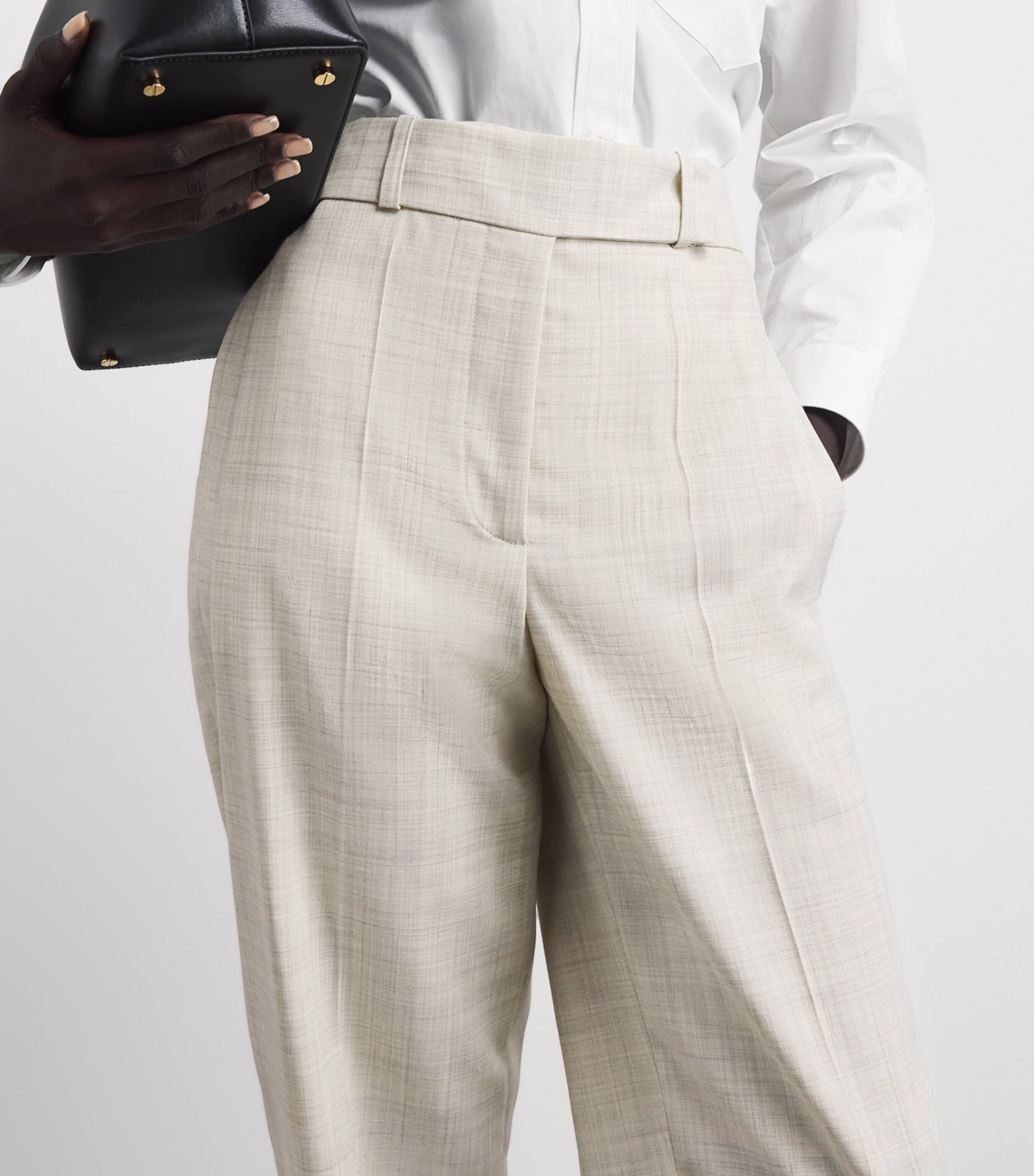Joseph Womens Wool Zen Trousers Marble Melange Image 3