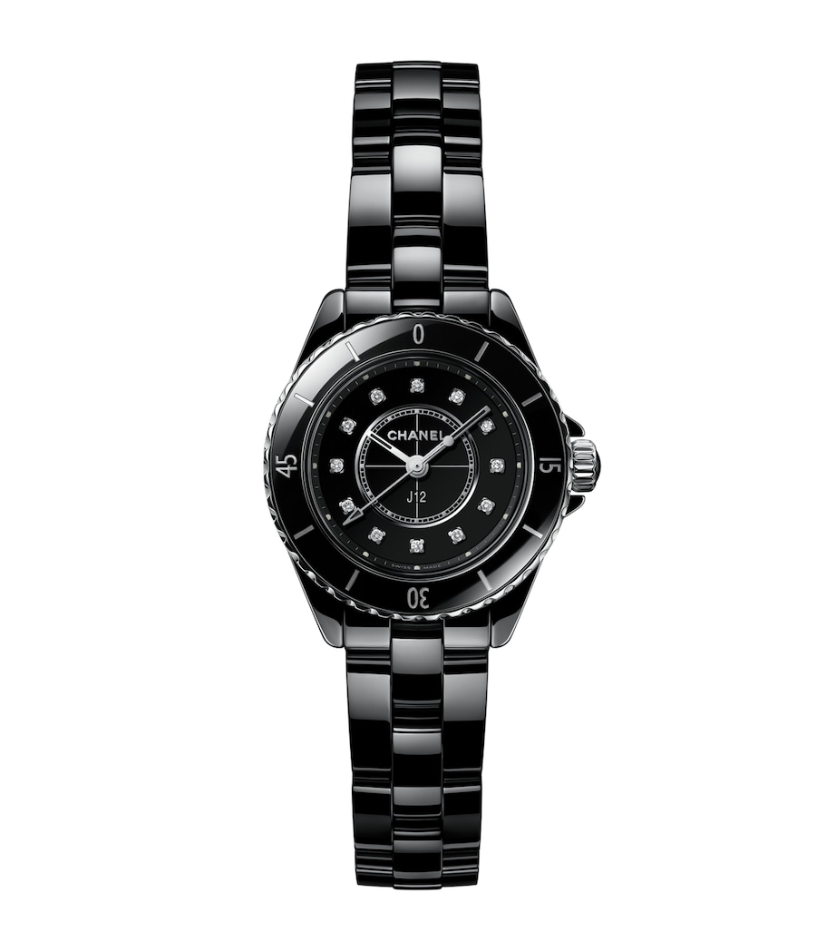 CHANEL Ceramic, Steel and Diamond J12 Watch 28mm Black Image 1