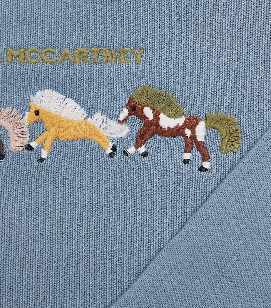 Stella McCartney Kids Cotton Embroidered Sweatshirt (3-36 Months) Air Force Blue Image 3
