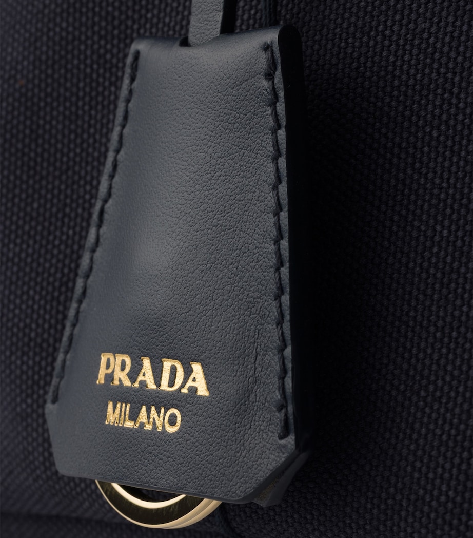 Prada Mini Cotton Jardinière Tote Bag Blue Image 5