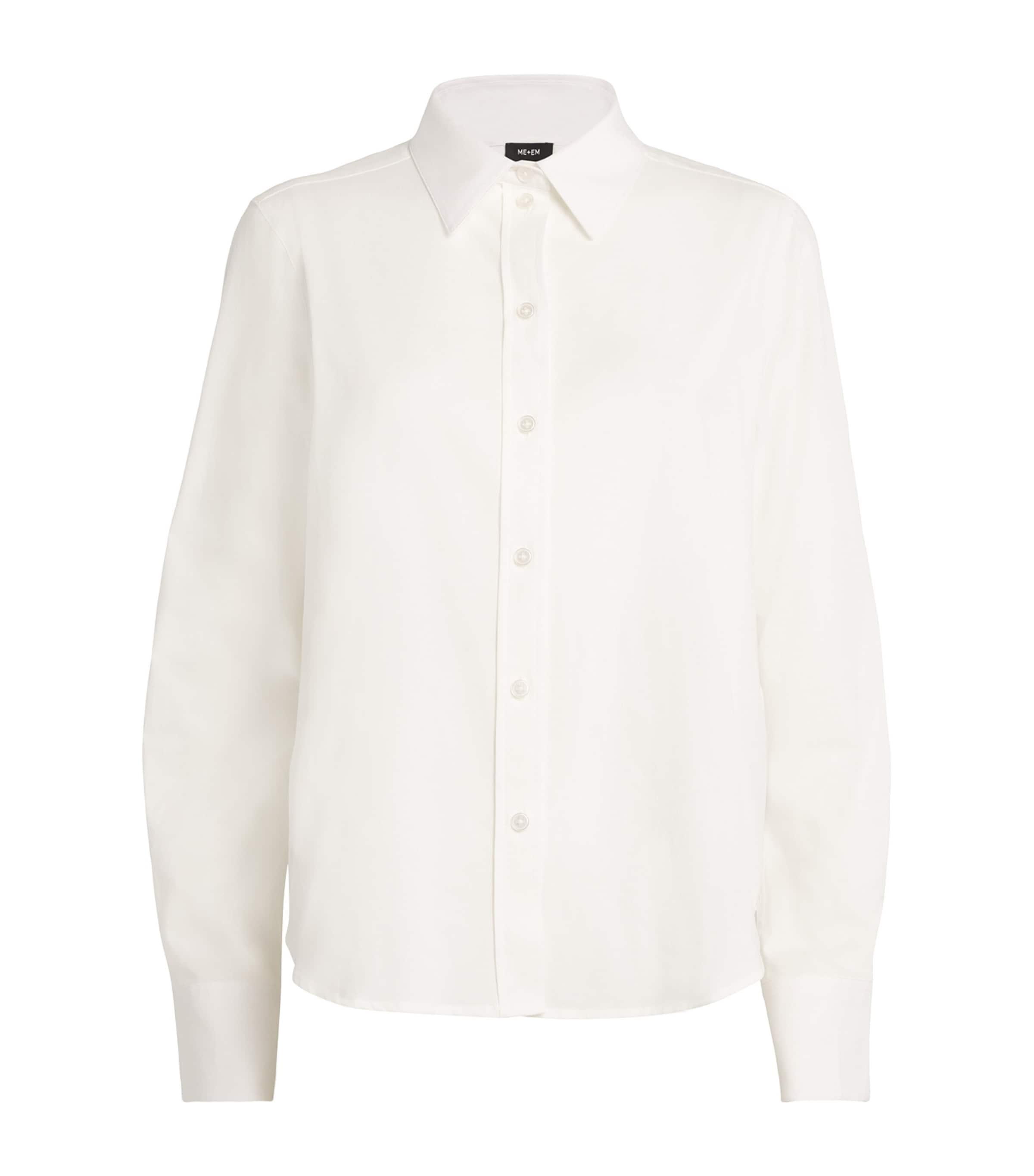 Shop Me+em Cotton Travel Layering Shirt In White