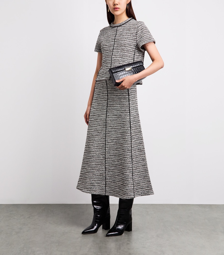 ME+EM Womens Tweed A-Line Midi Skirt Brown Multi Image 2