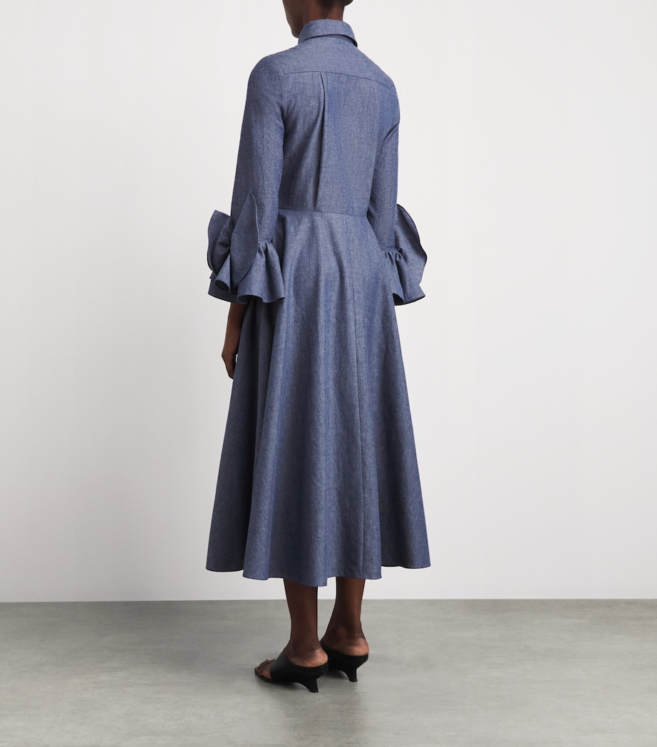 Safiyaa Womens Chambray Cassandre Midi Dress Blue Blend Image 4