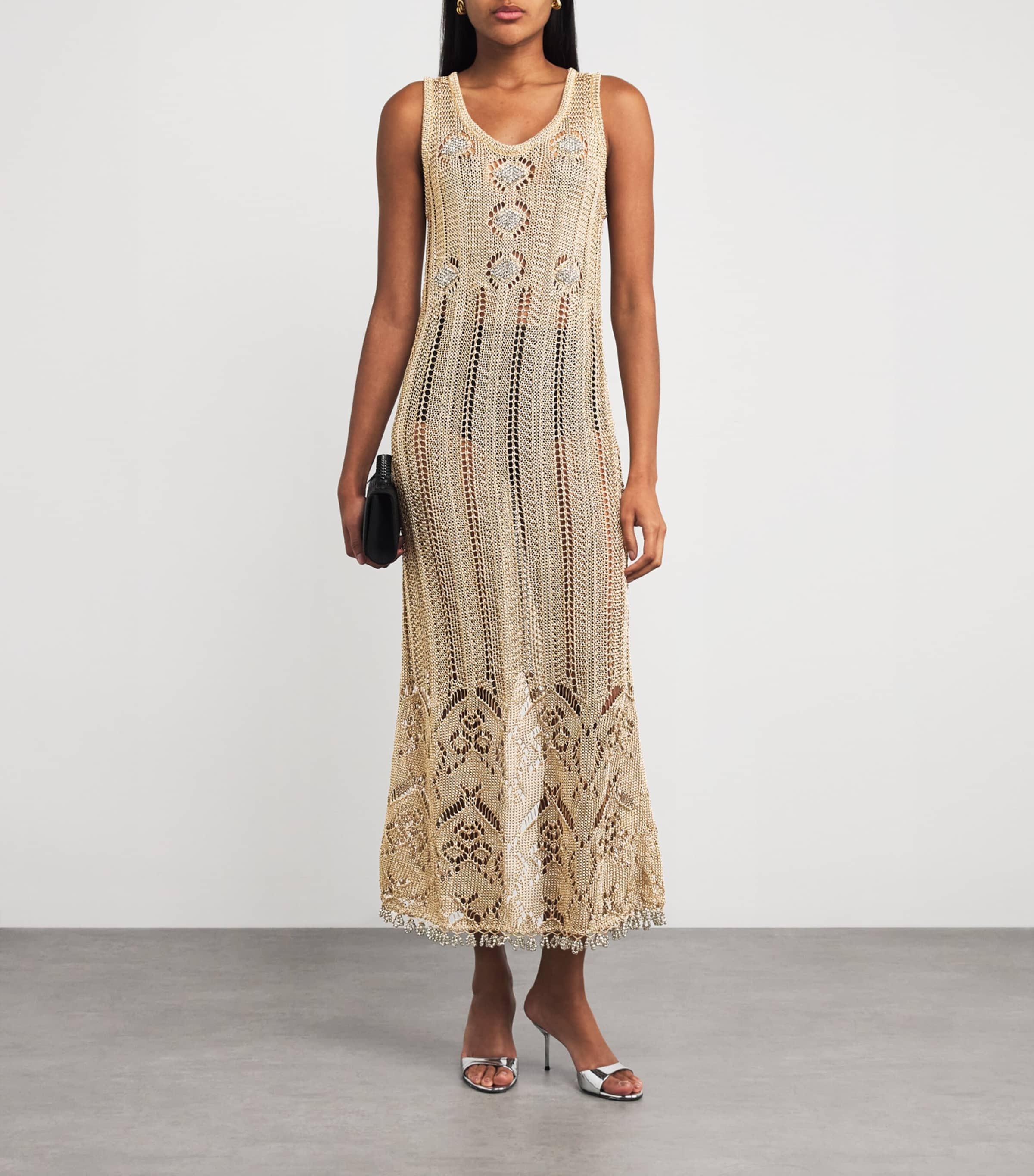 gold crochet maxi dress Wine Net Farshi garara muslim Bride Long Indo Dress – Shopping World main image 0