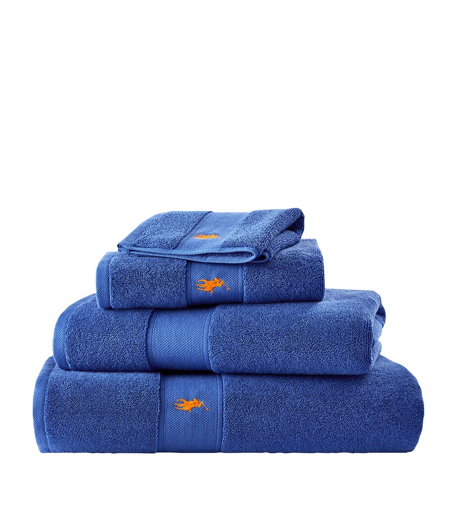 Polo Player Bath Sheet (90cm x 160cm) IRIS BLUE Image 1