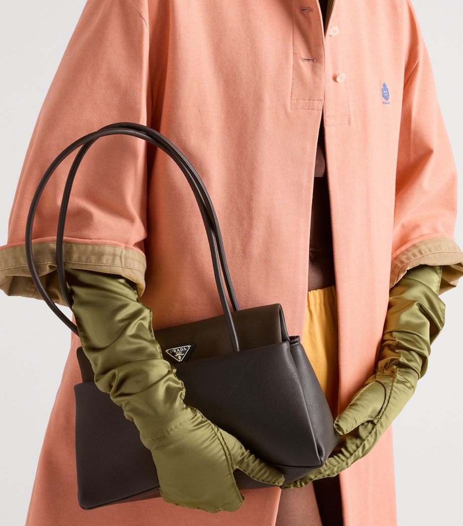Prada Medium Leather Passage Top-Handle Bag Brown Image 2