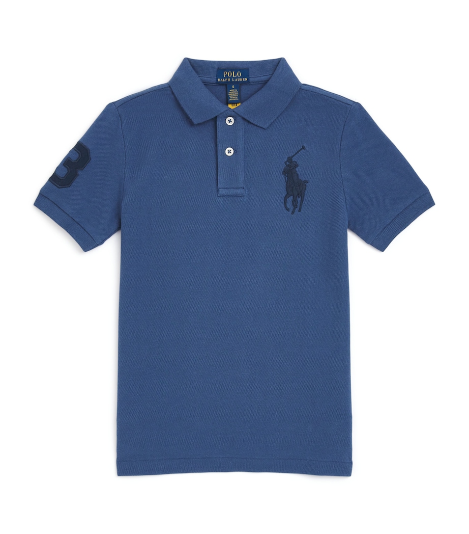 Cotton Polo Shirt (6-14 Years) LT NAVY Image 1