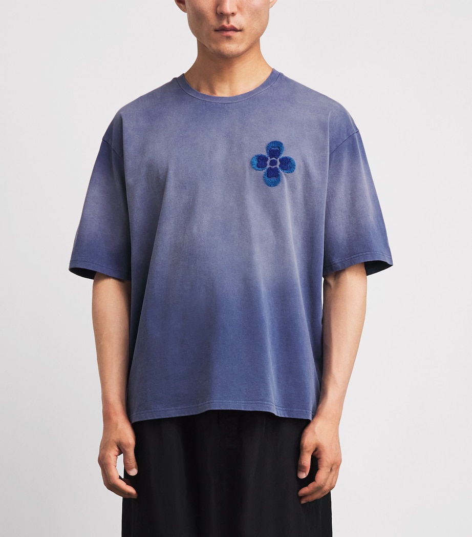 COMMAS Mens Dégradé Embroidered T-Shirt Ink Well Image 4