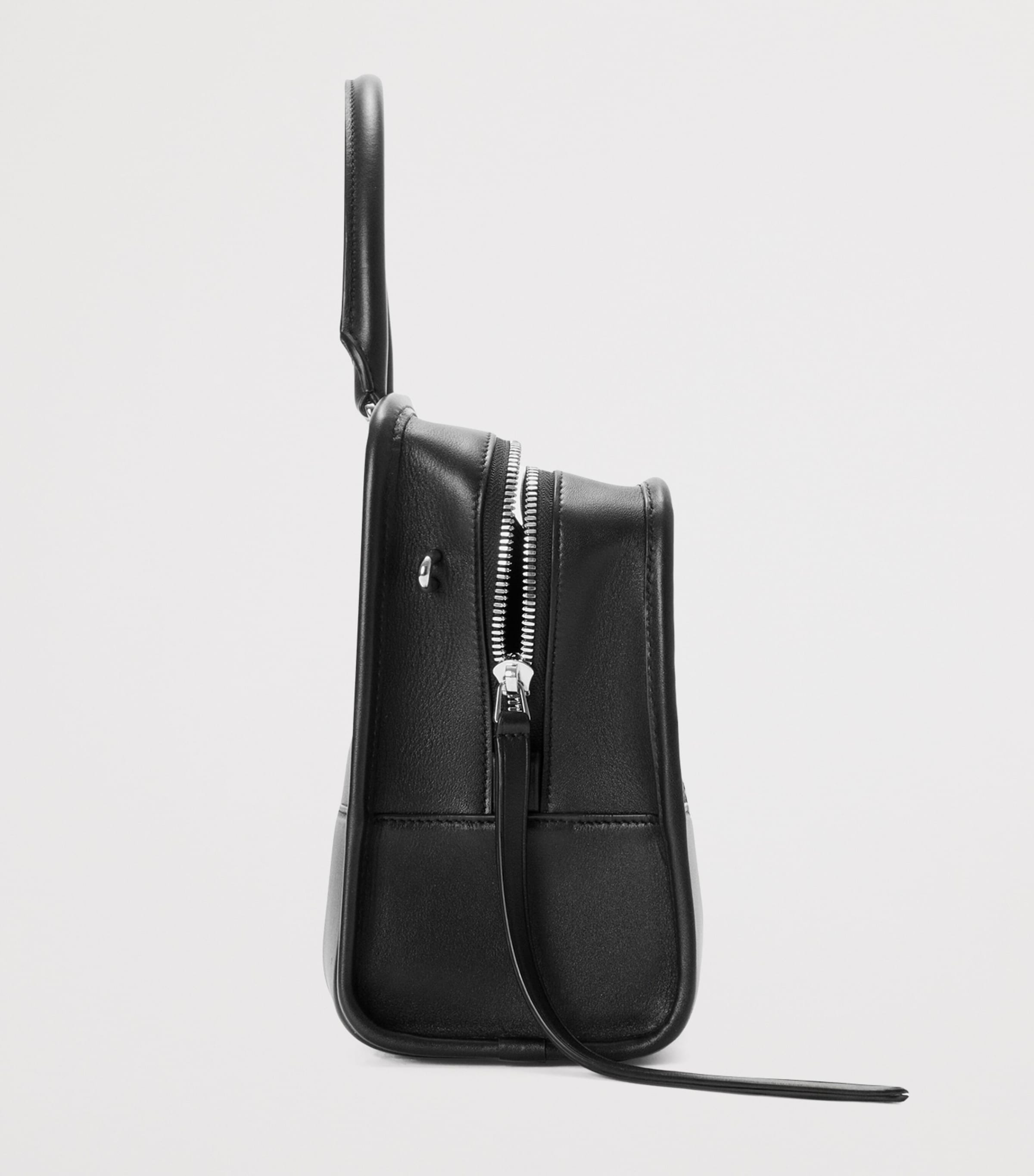 LOEWE Medium Woven Leather Amazona 180 Top-Handle Bag Black Image 4