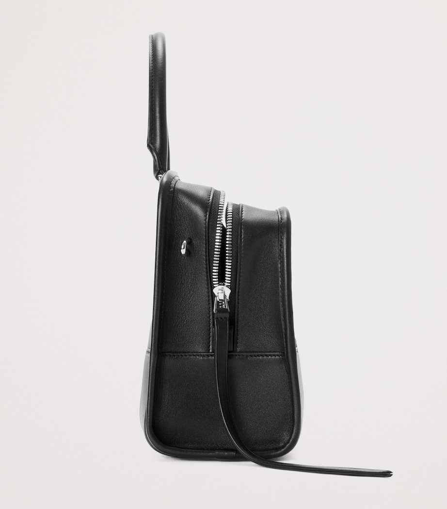 LOEWE Medium Woven Leather Amazona 180 Top-Handle Bag Black Image 4