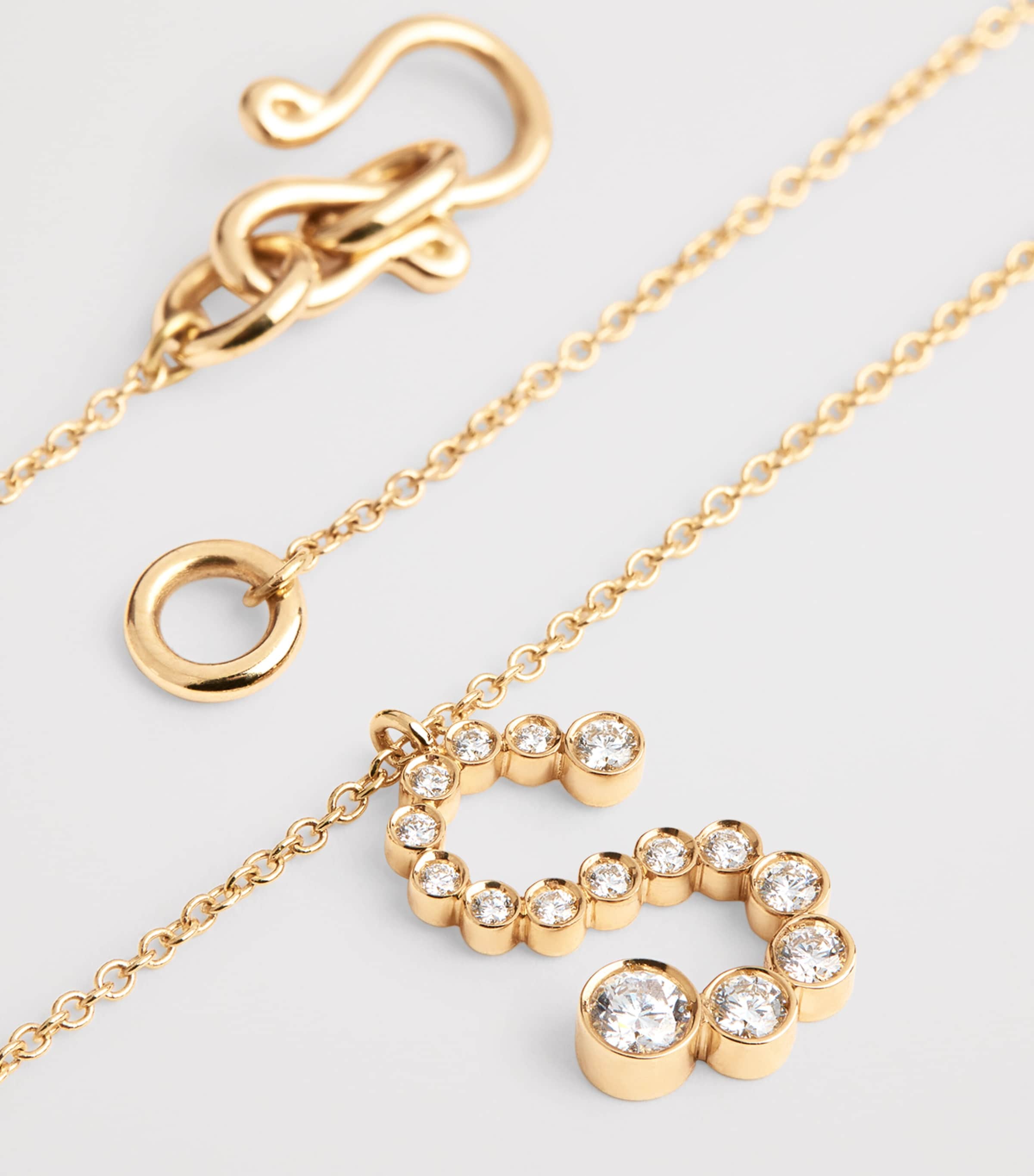 Yellow Gold and Diamond Soprano 'S' Necklace YELLOW GOLD Image 4