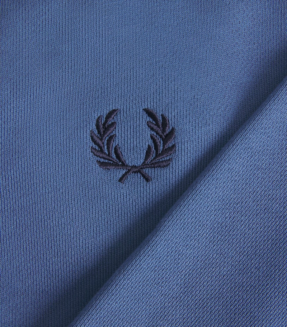 Fred Perry Mens Cotton Half-Zip Sweatshirt Abl/snwt/tnsbl Image 6