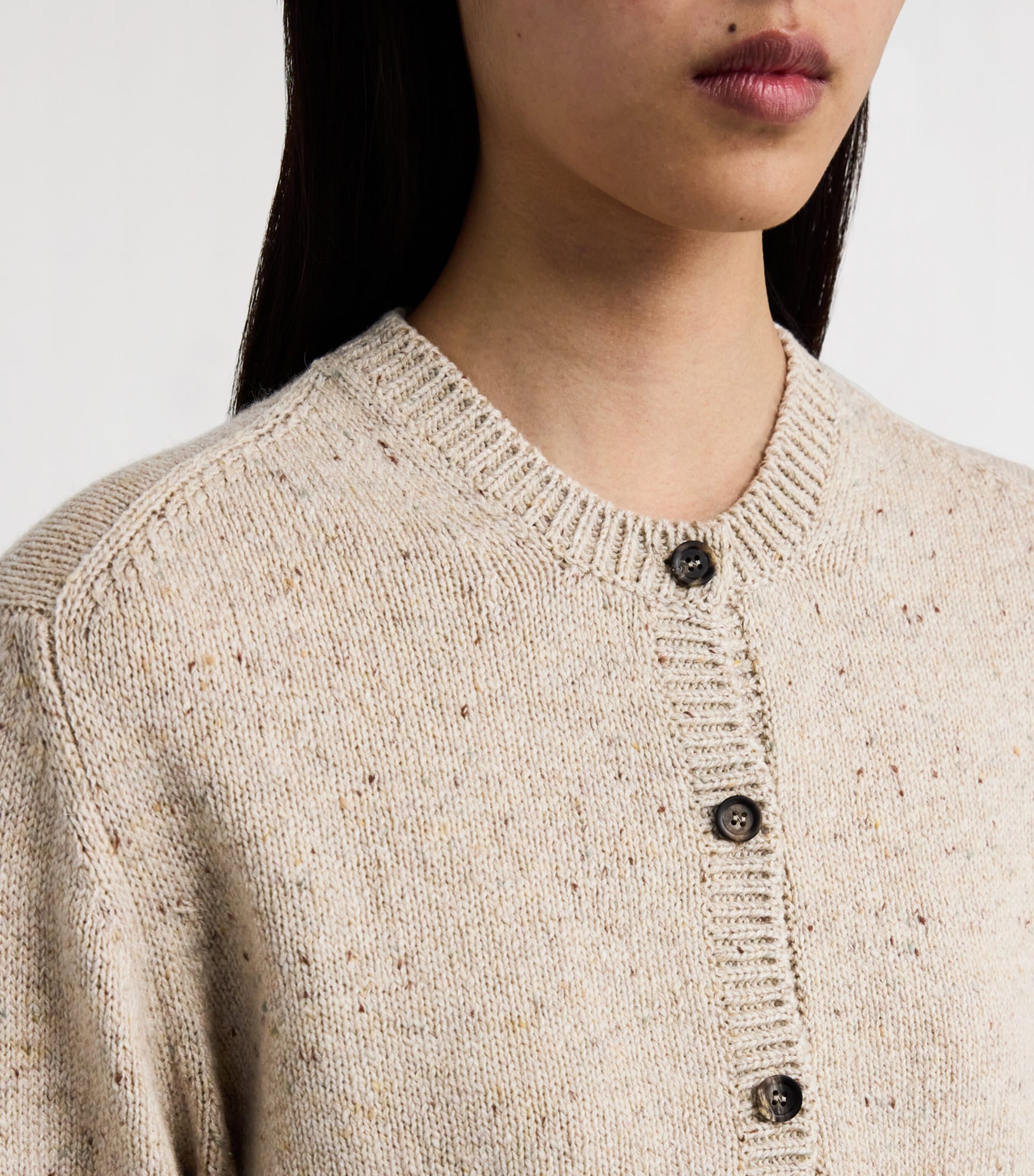 Donegal Cashmere Cardigan 006334 CREAM DN DNGL Image 6