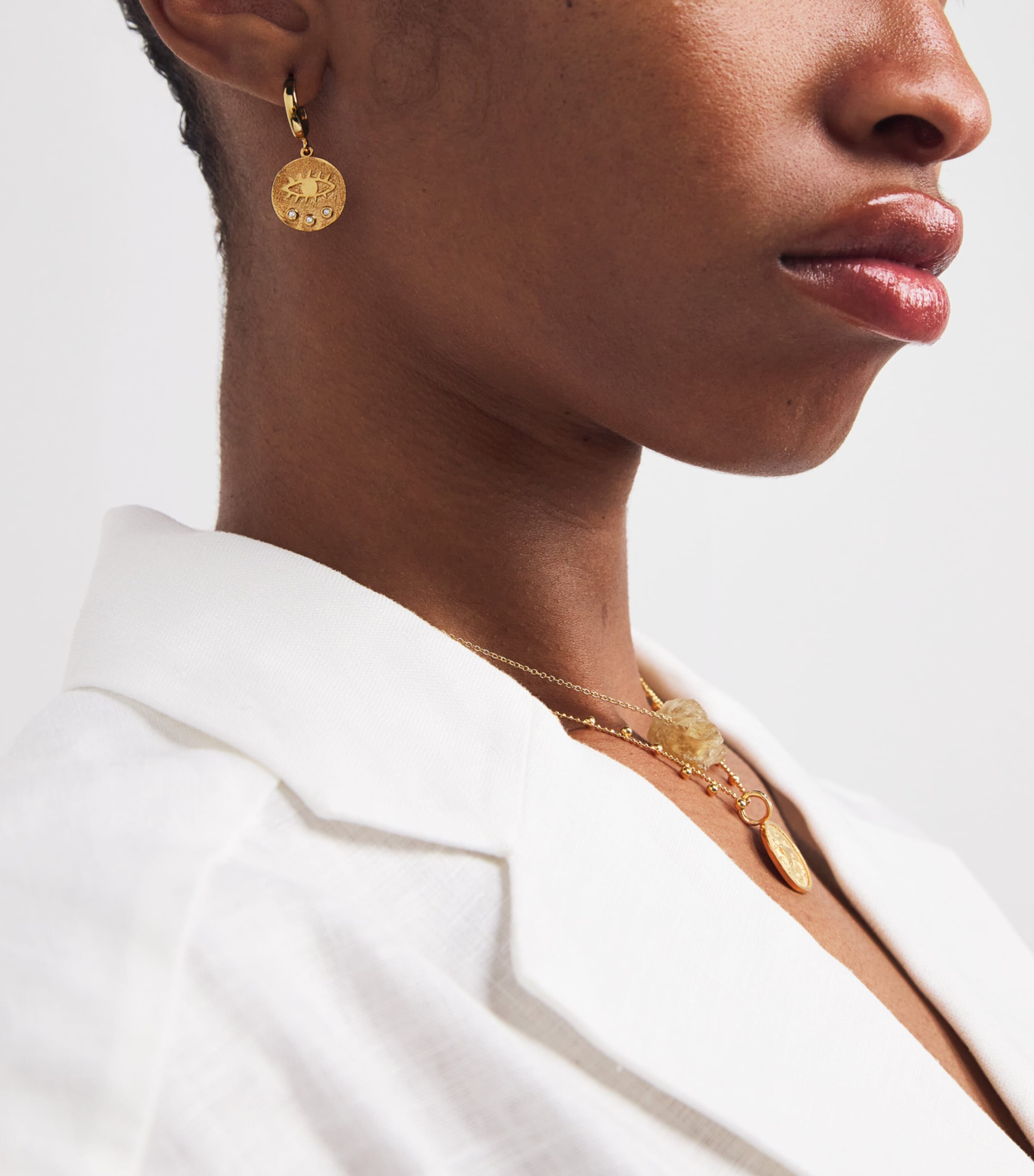 Hermina Athens Gold-Plated Kressida Hoop Earrings Gold Image 2