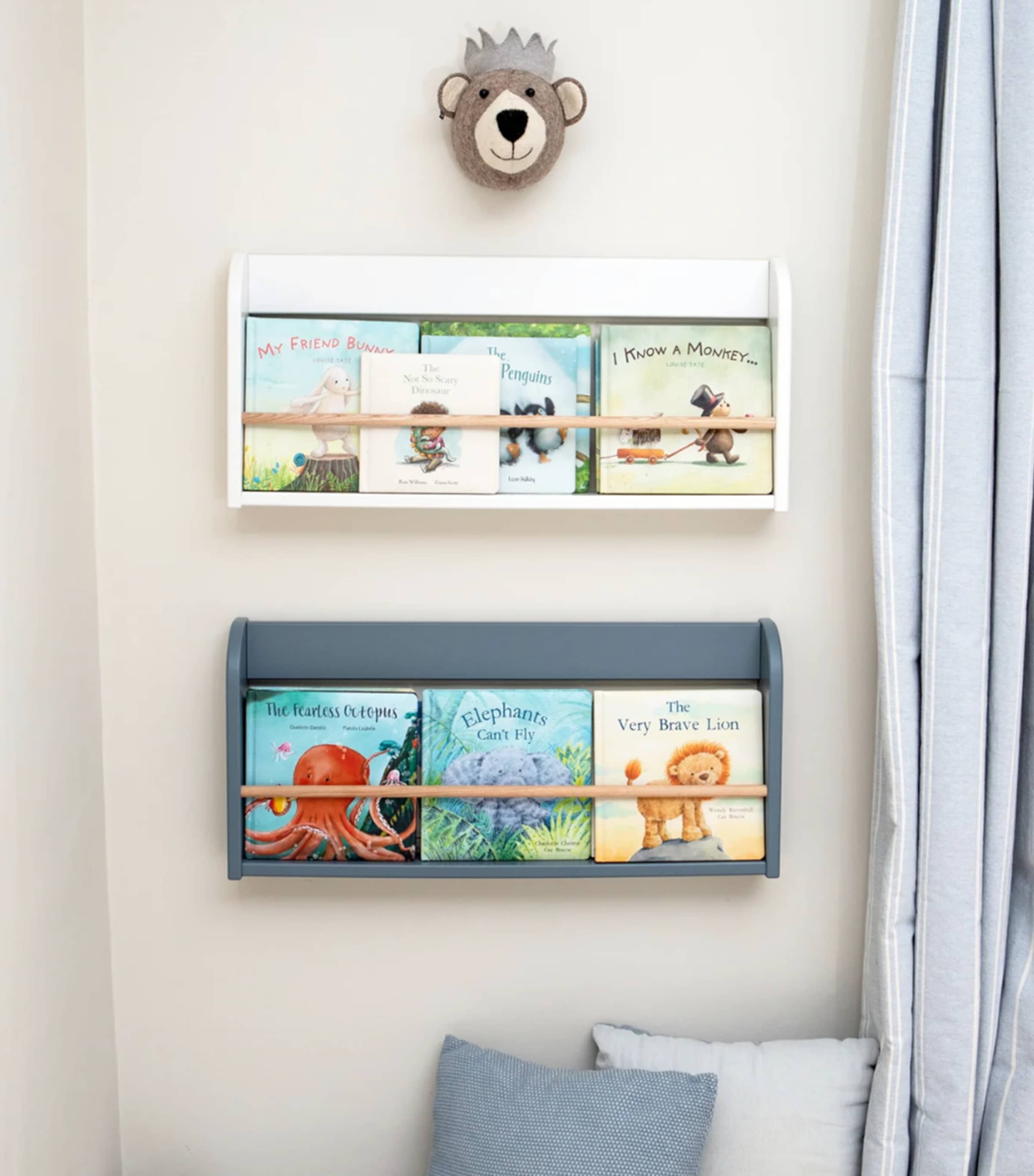 Mini Organic Wool Bear Head Decoration (23cm) GREY Image 7