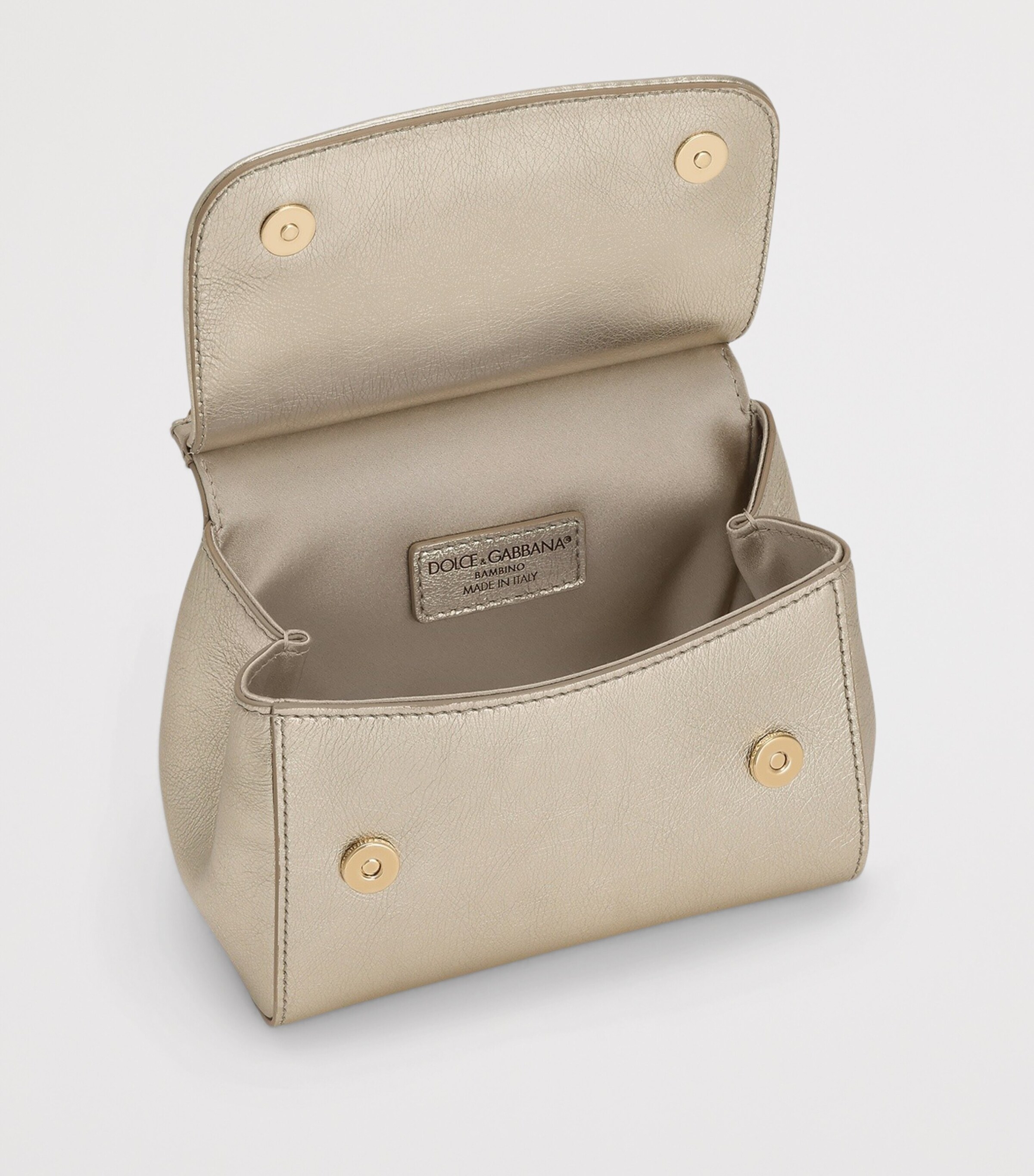Dolce&Gabbana Kids Leather Top-Handle Bag Gold/nude Image 5