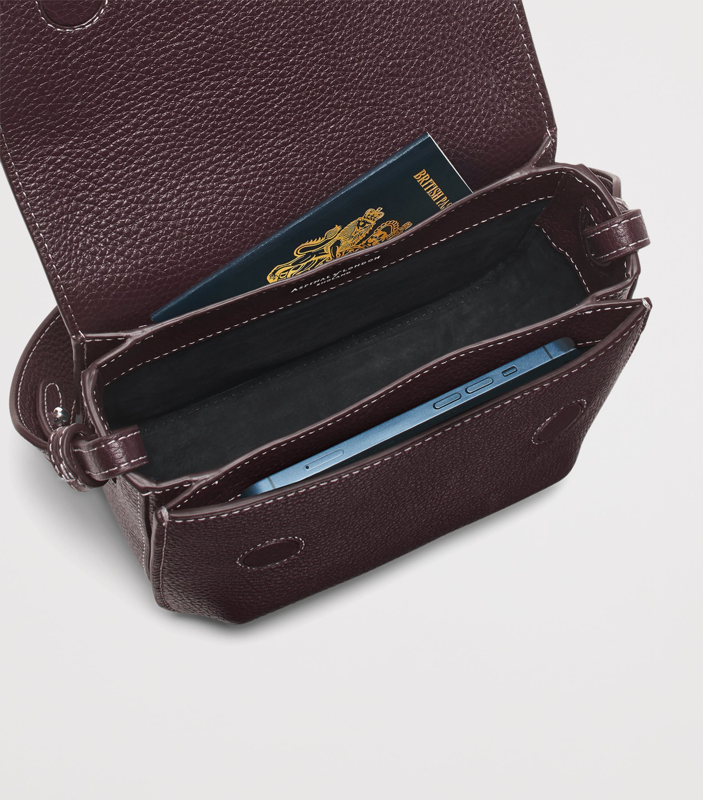 Aspinal Of London Leather Ella Cross-Body Bag Wine Image 7