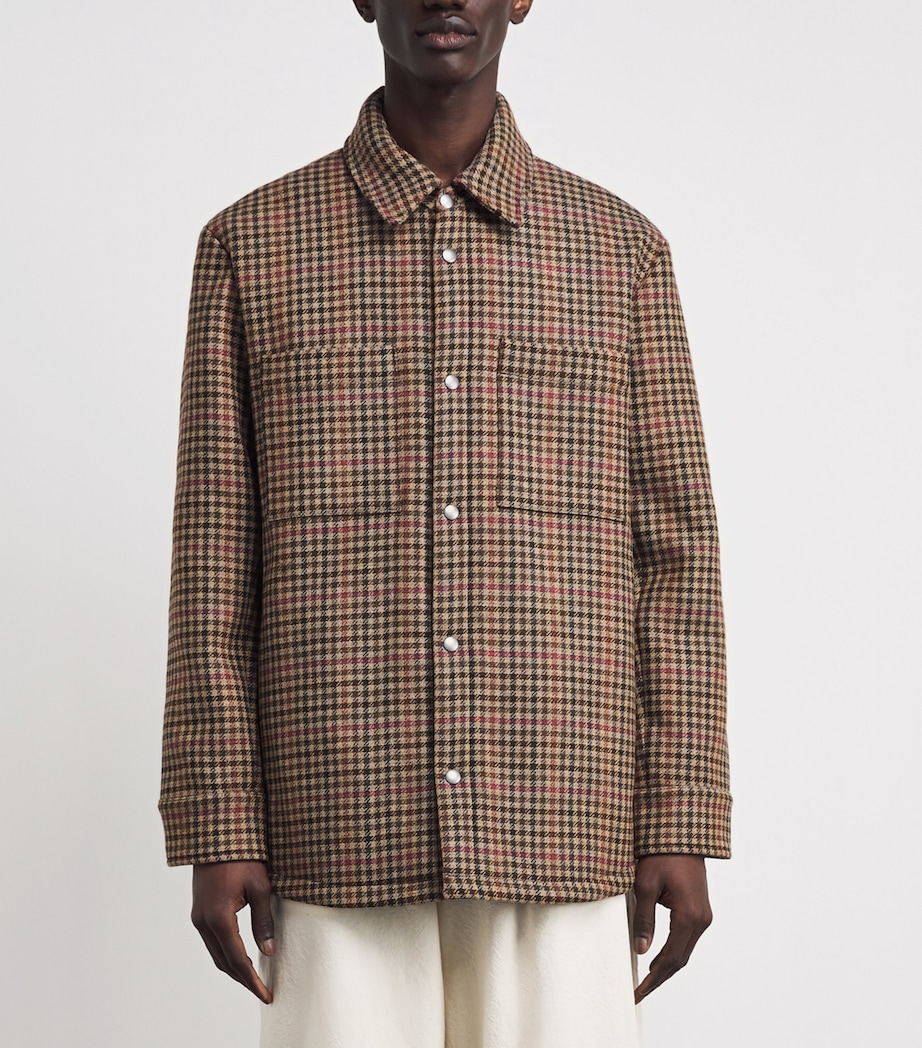 Wool-Blend Check Overshirt CAC - MARRON GLACE Image 4