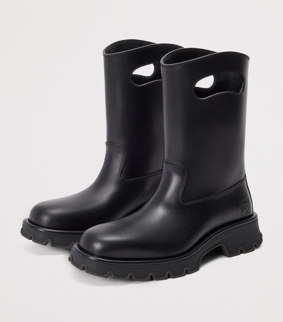 Calfskin Bobby Handle Boots 45 BLACK Image 3