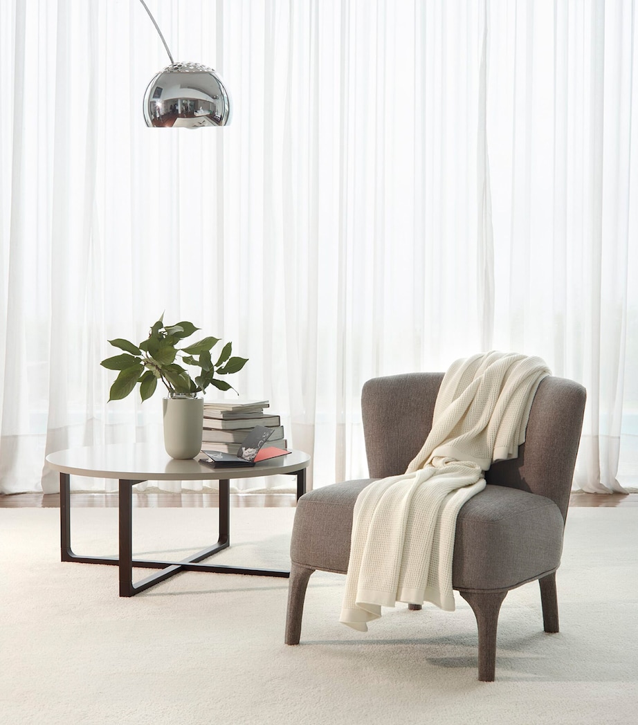 Cotton-Cashmere Knitted Elemento Throw (130cm x 170cm) CREAM Image 3