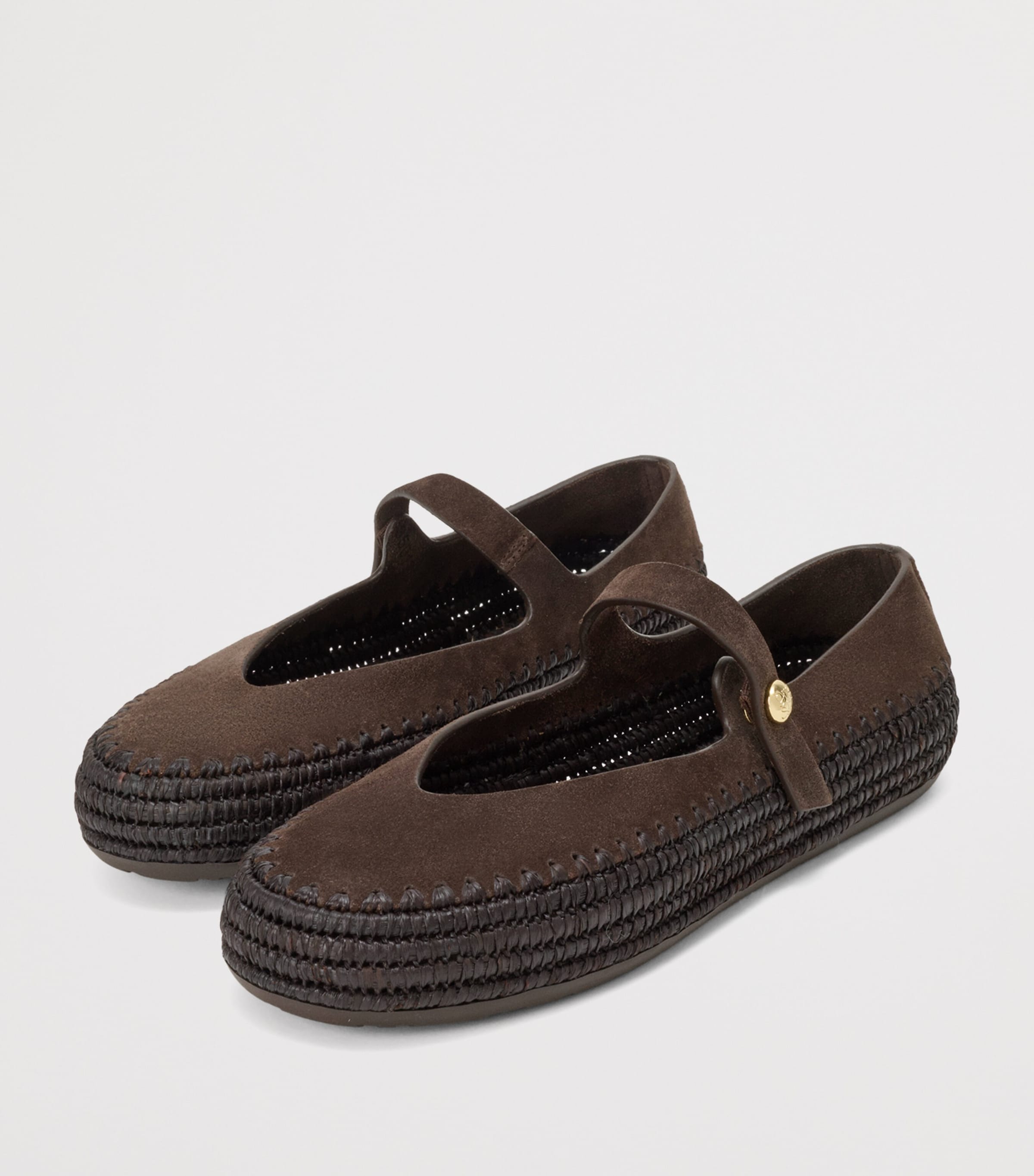 LOEWE Brown x Paula's Ibiza Suede-Raffia Rio Mary Janes | Harrods US