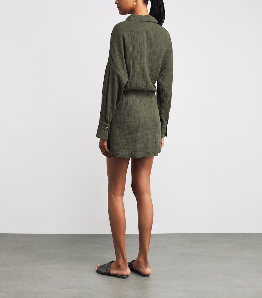 Cotton Sara Mini Shirt Dress OLIVE10 Image 3