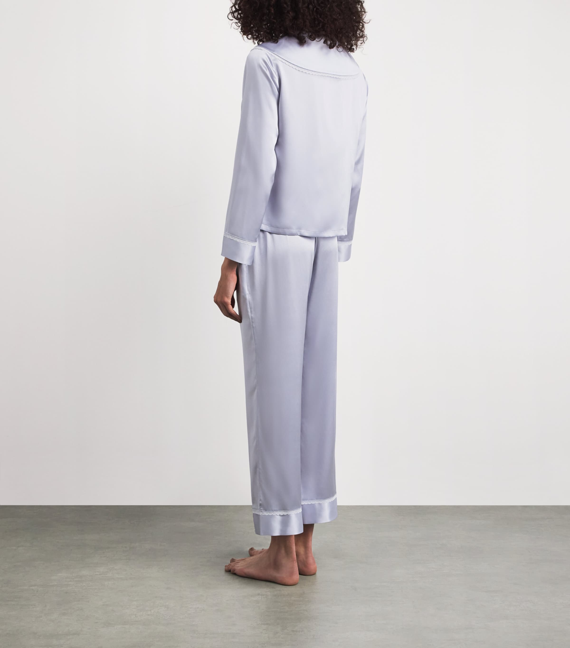 MANITO Womens Mulberry Silk Effie Pyjamas Orchid Petal Image 4