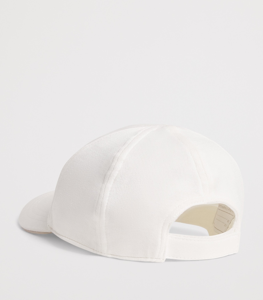 Eleventy Cotton Logo Baseball Cap Avorio Tortora Image 3