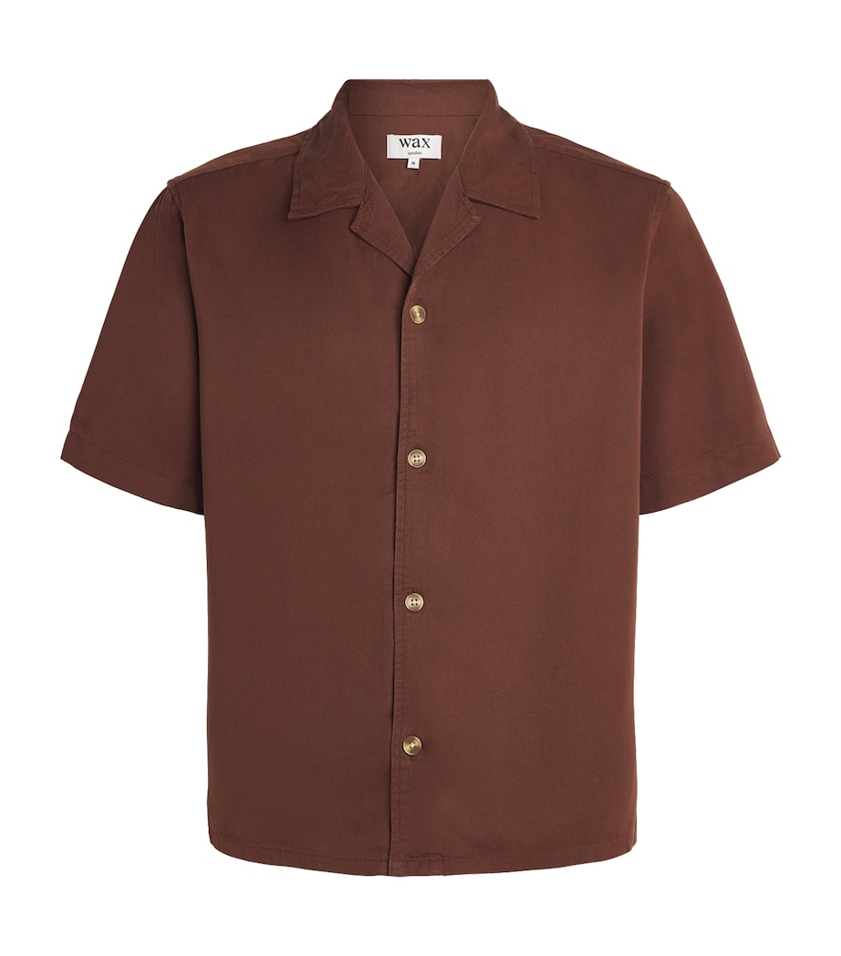 Wax London Mens Camp Collar Curzon Shirt Brown Image 1