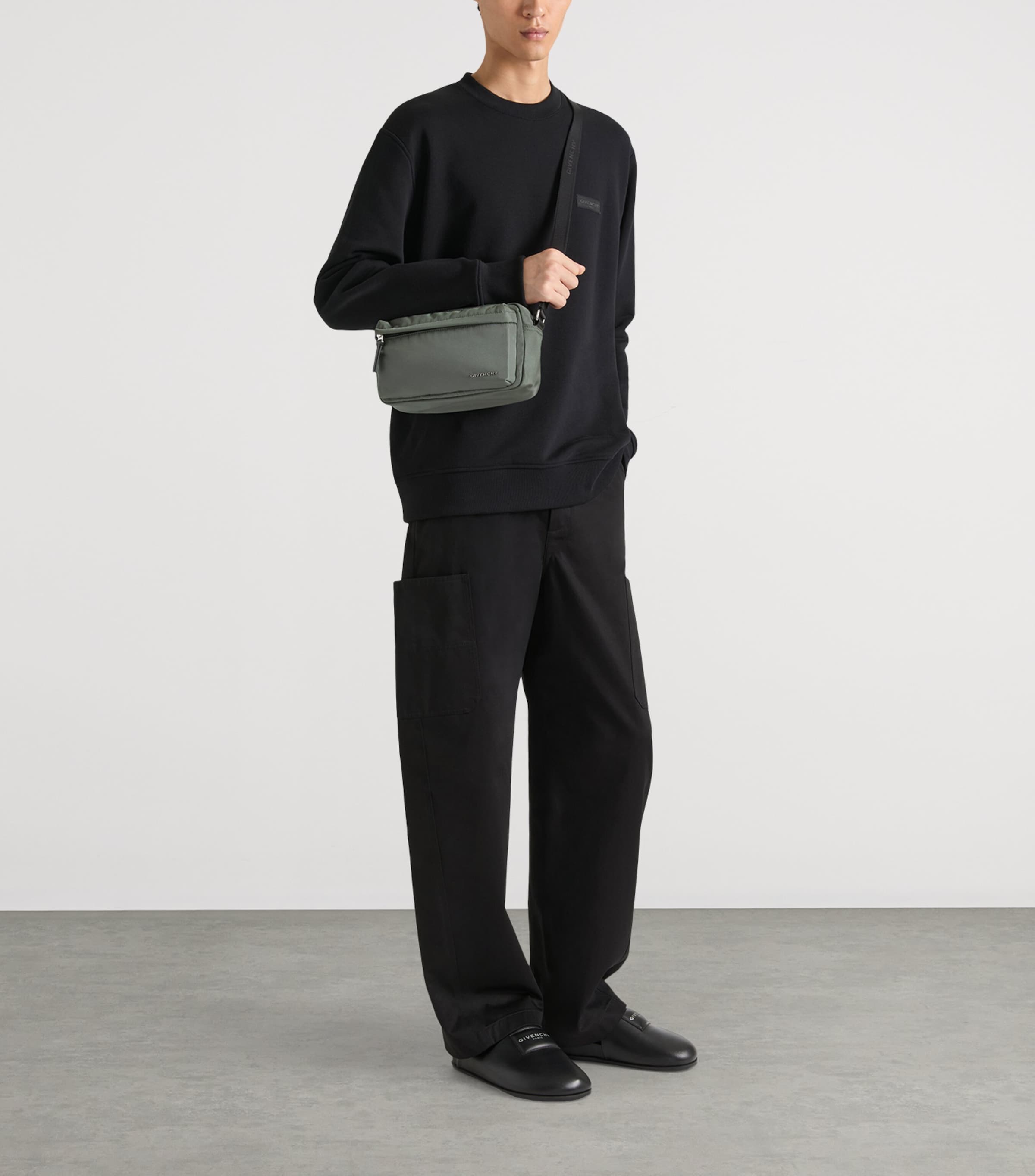 Givenchy Calfskin-Trim Logo Essential Camera Bag Salvia Image 2