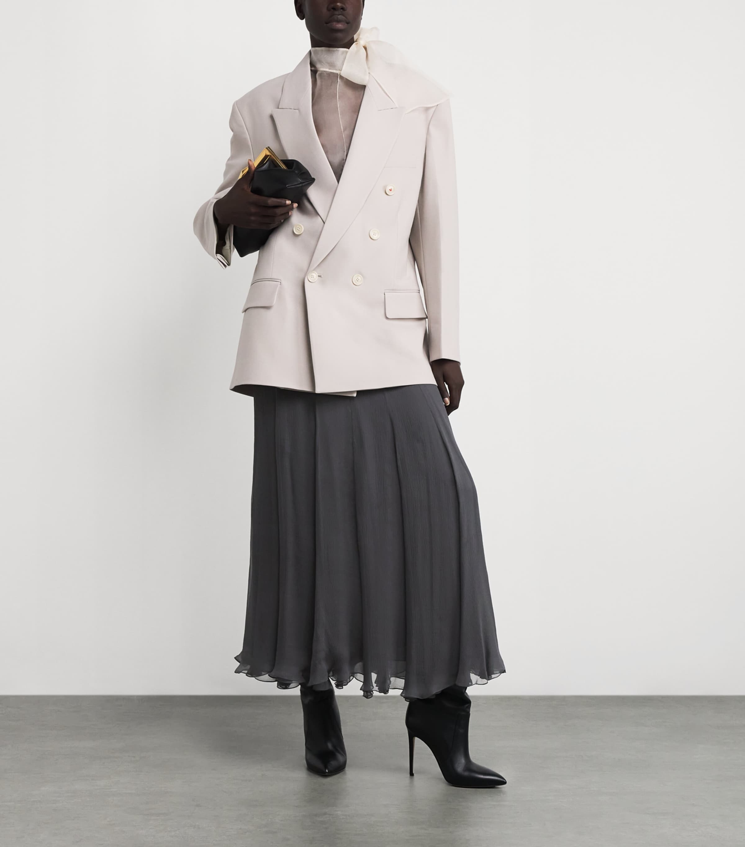 Silk Maxi Skirt PEARLY BLACK Image 2