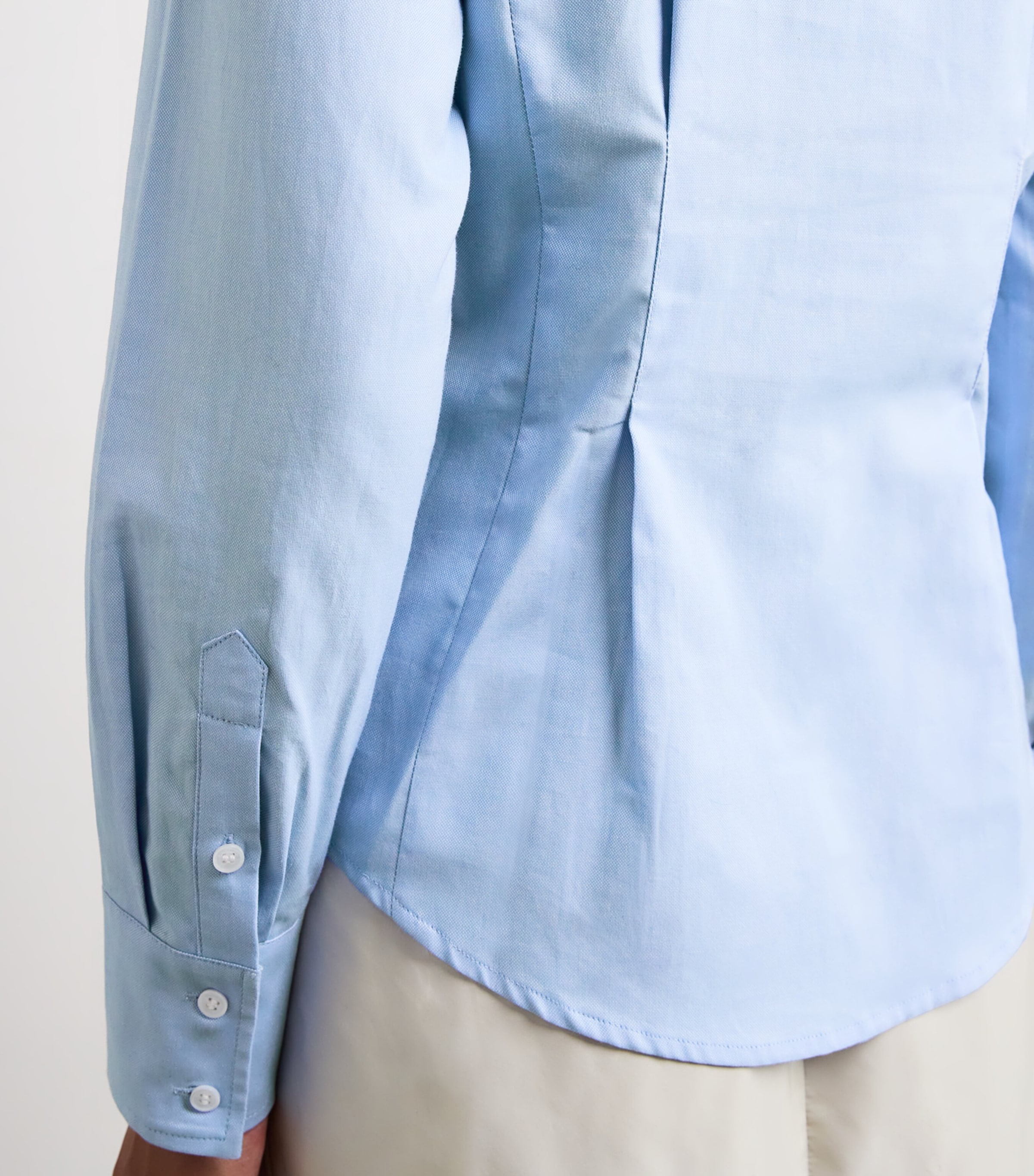 Cotton Pleated Shirt LIGHT BLUE Image 6