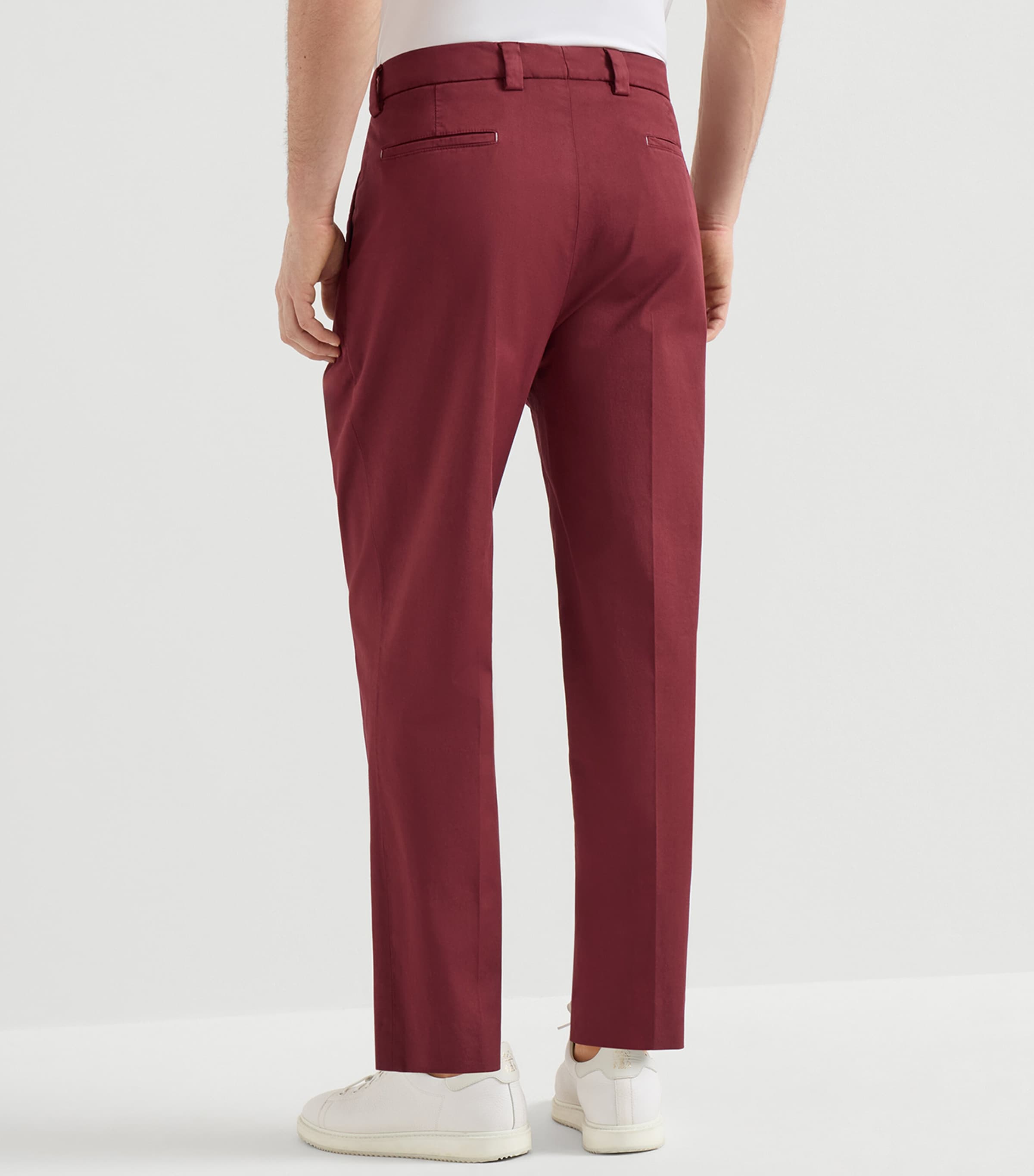 Brunello Cucinelli Mens Stretch-Cotton Pleated Trousers Image 3