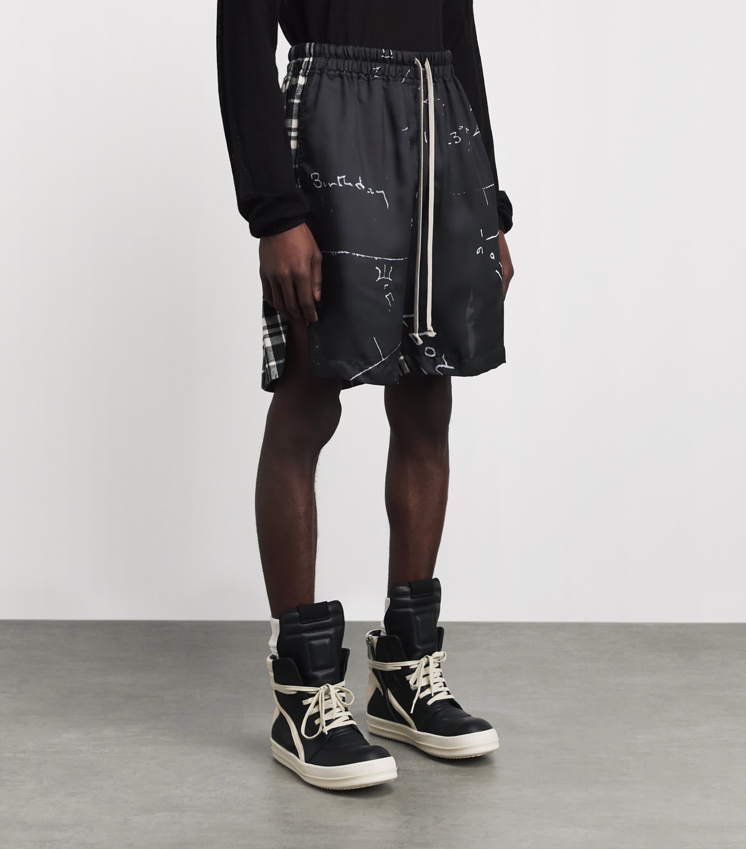 Rick Owens Mens Cotton Flannel Shorts Image 4