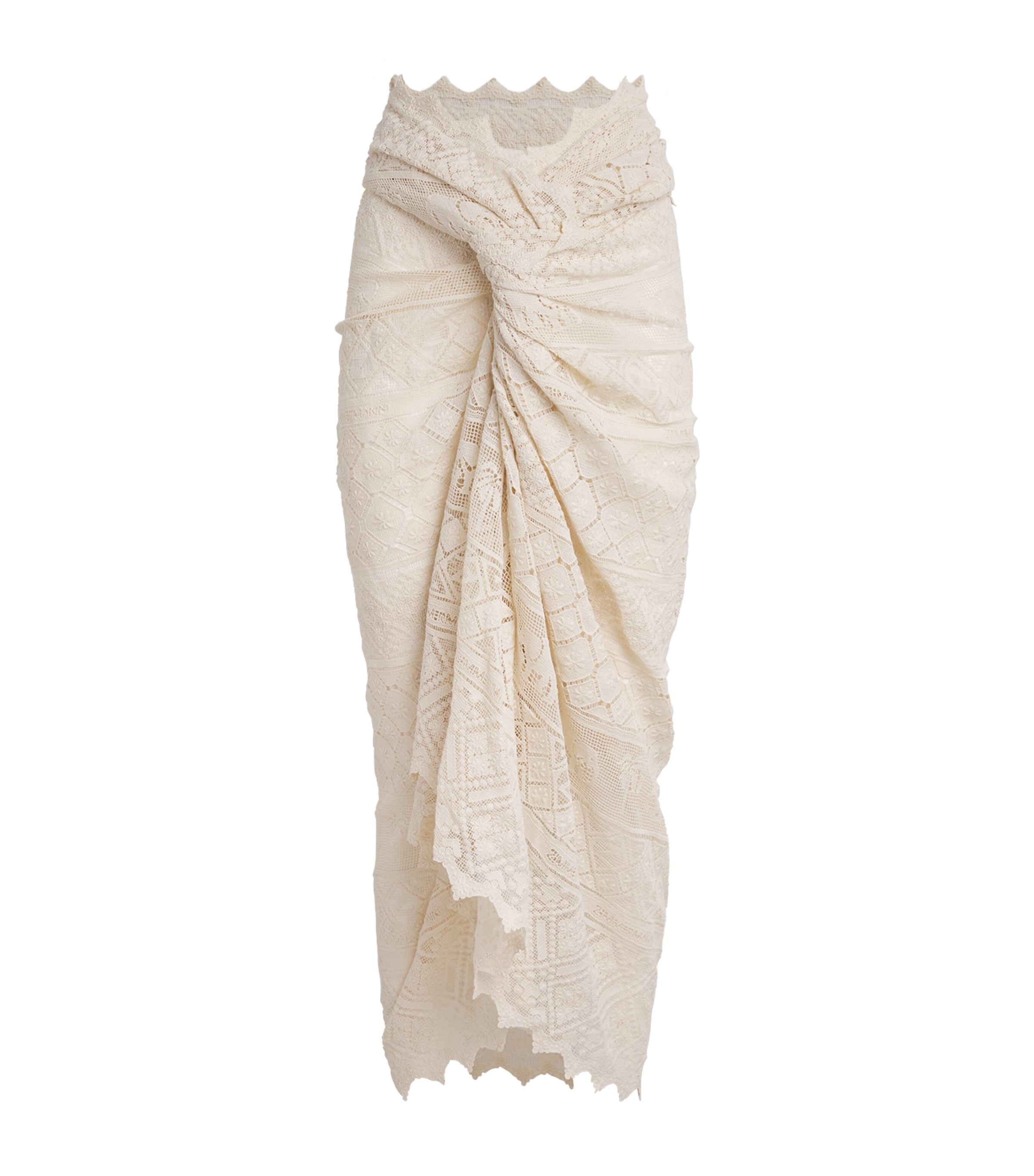 Zimmermann Womens Lace Monogram Pareo Cream Image 1