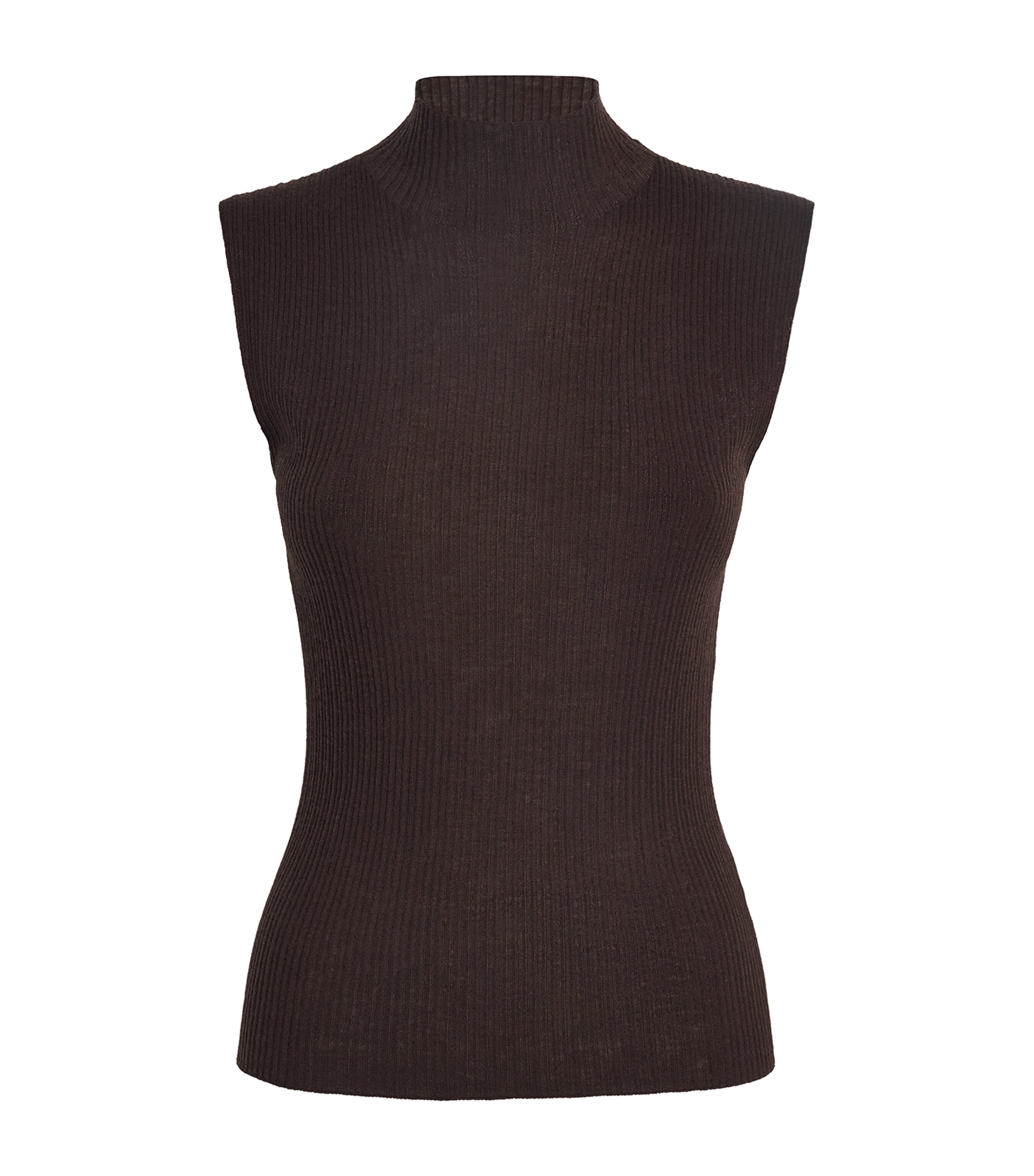 Me+em Wool-cashmere Barely There Vest In Brown