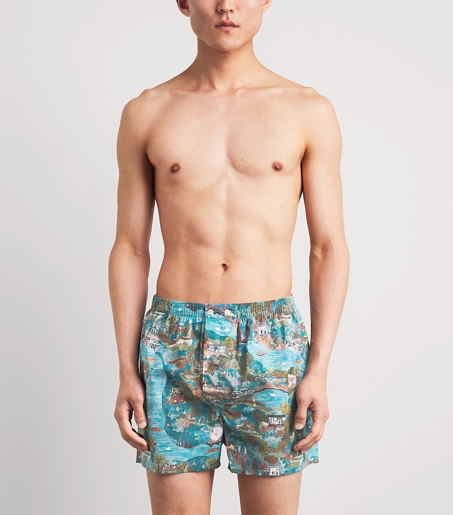 Derek Rose Mens Cotton Printed Ledbury Boxer Shorts Mul Image 2