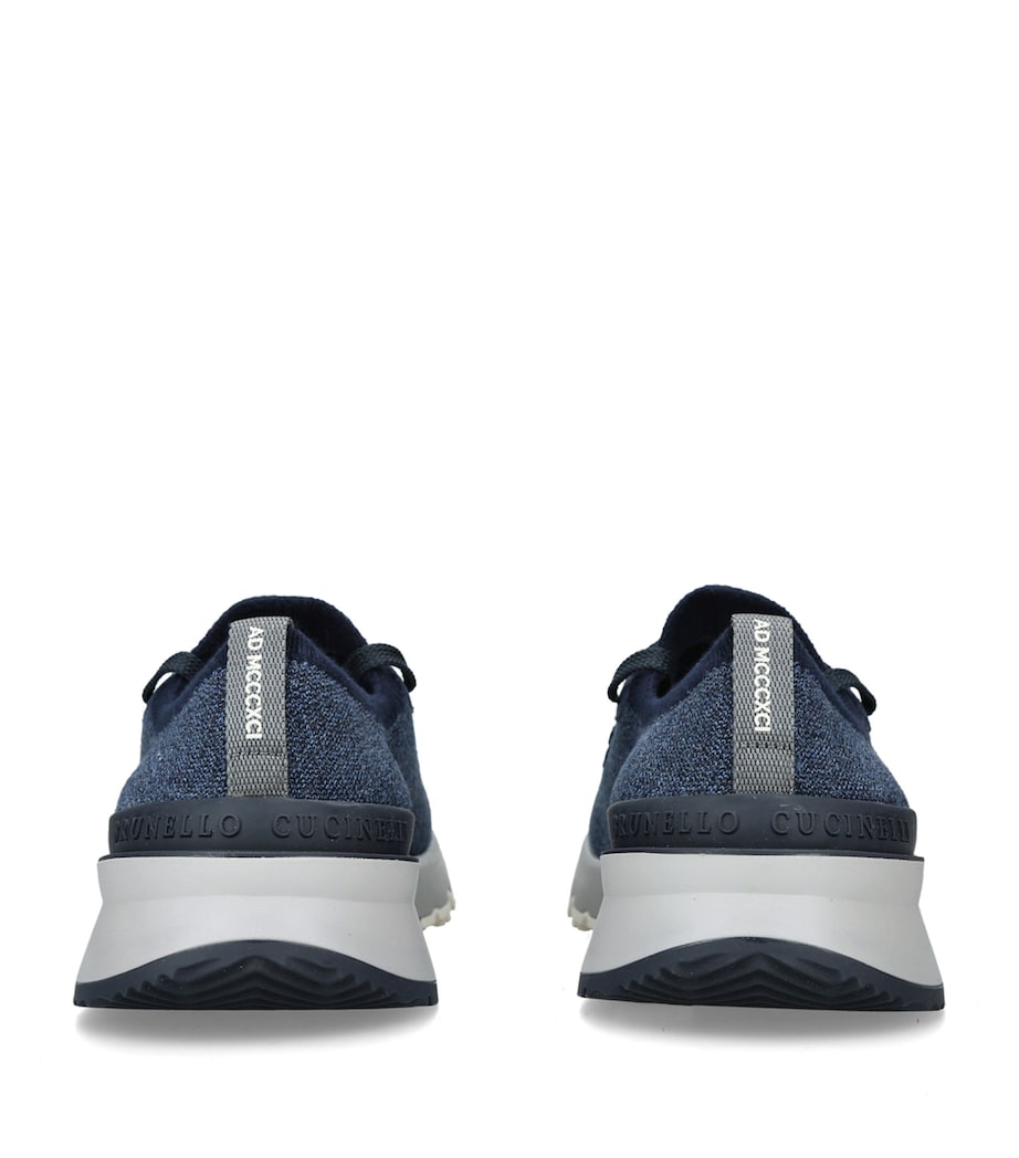 Brunello Cucinelli Knitted Sneakers Mid Blue Image 4