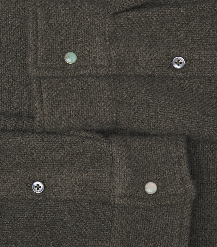 Cashmere Press-Stud Overshirt SABLE / EMERALD Image 5