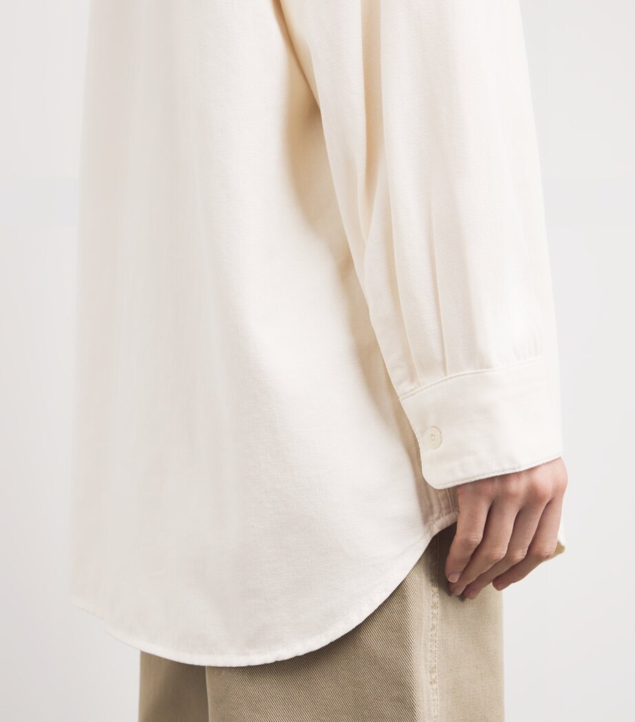 Lemaire Womens Denim Shirt Snwy Offwht Image 6