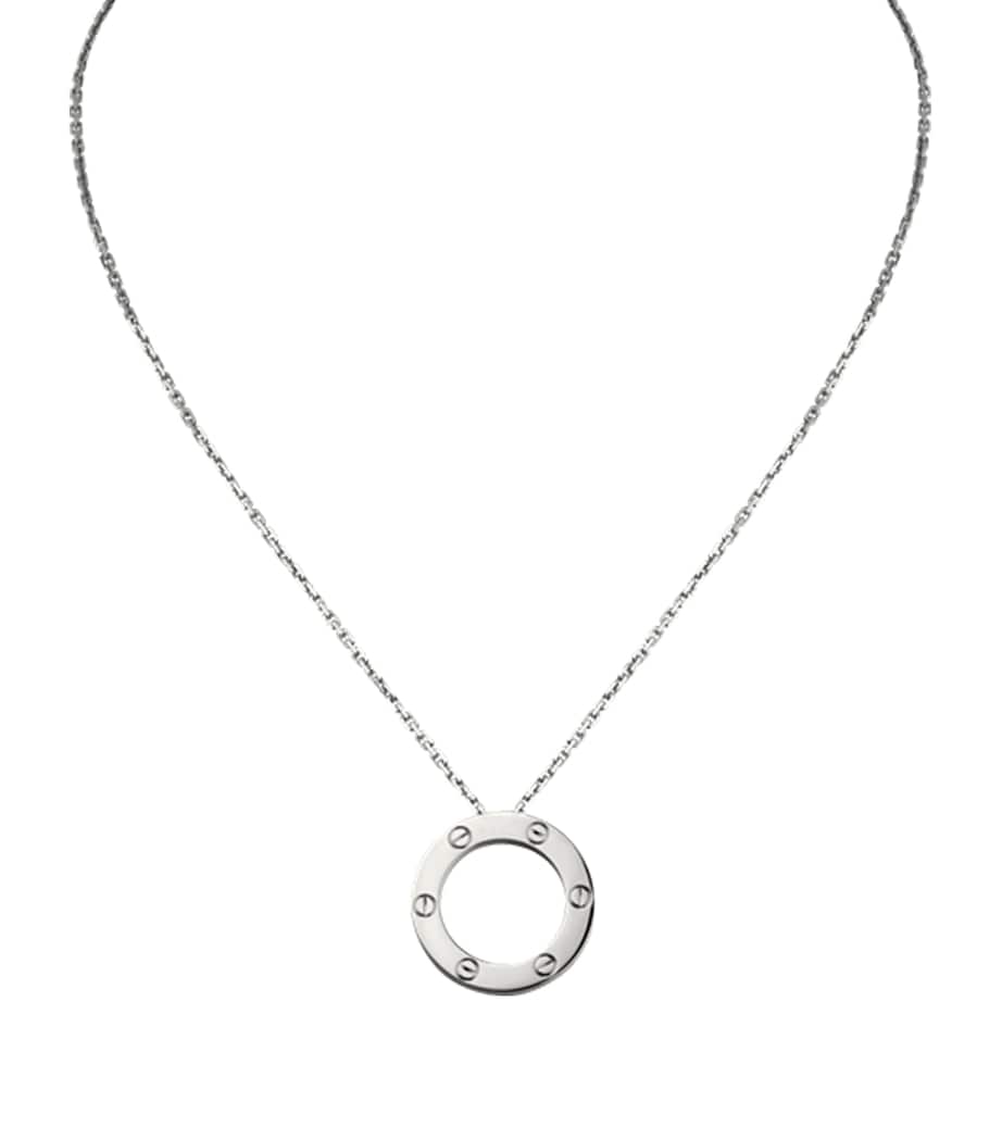 White Gold LOVE Necklace WHITE GOLD Image 2