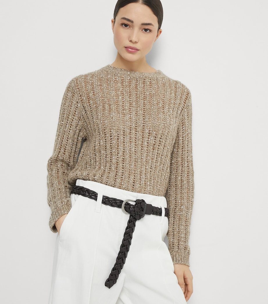Wool-Cashmere-Blend Dazzling Rib Sweater CVA05 Image 5