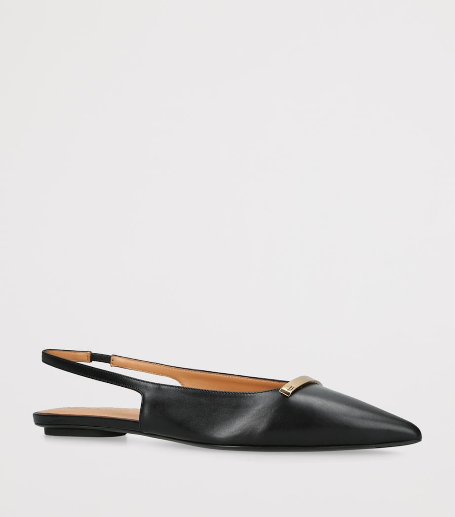 Leather Barretta Cuoio Slingbacks BLACK Image 3