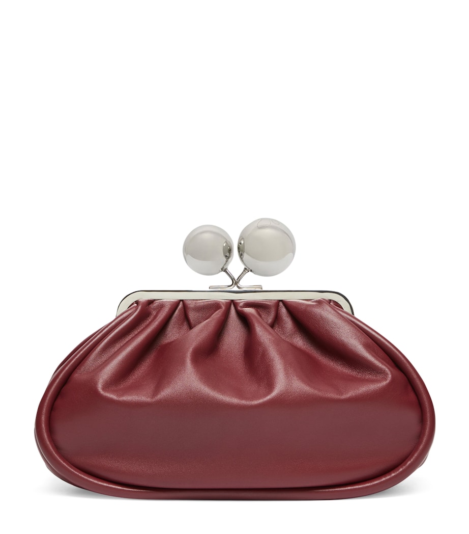Weekend Max Mara Medium Leather Pasticcino Clutch Bag Ruby Image 1
