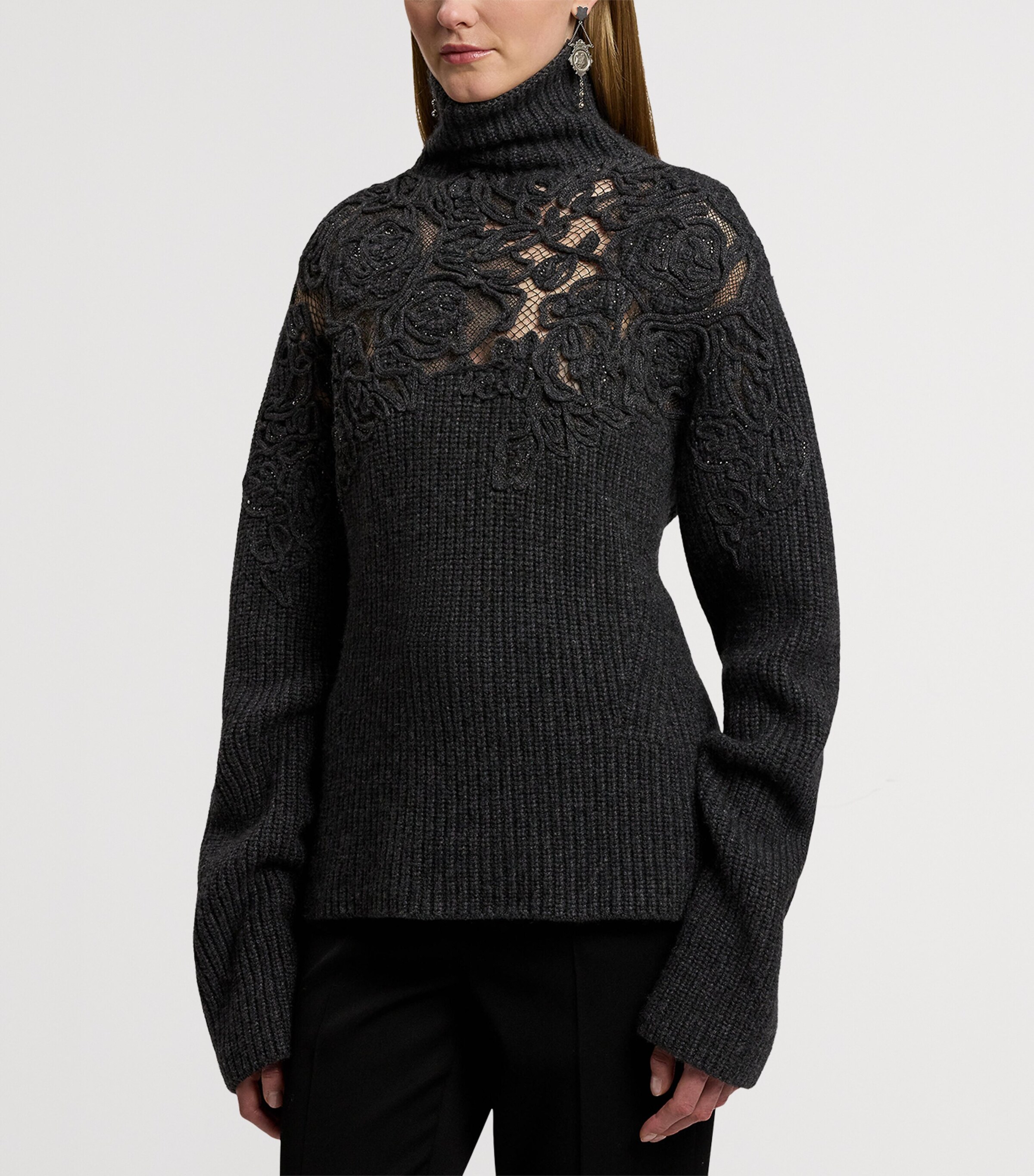 Cashmere Rollneck Sweater MEDIUM GREY MELANGE Image 2